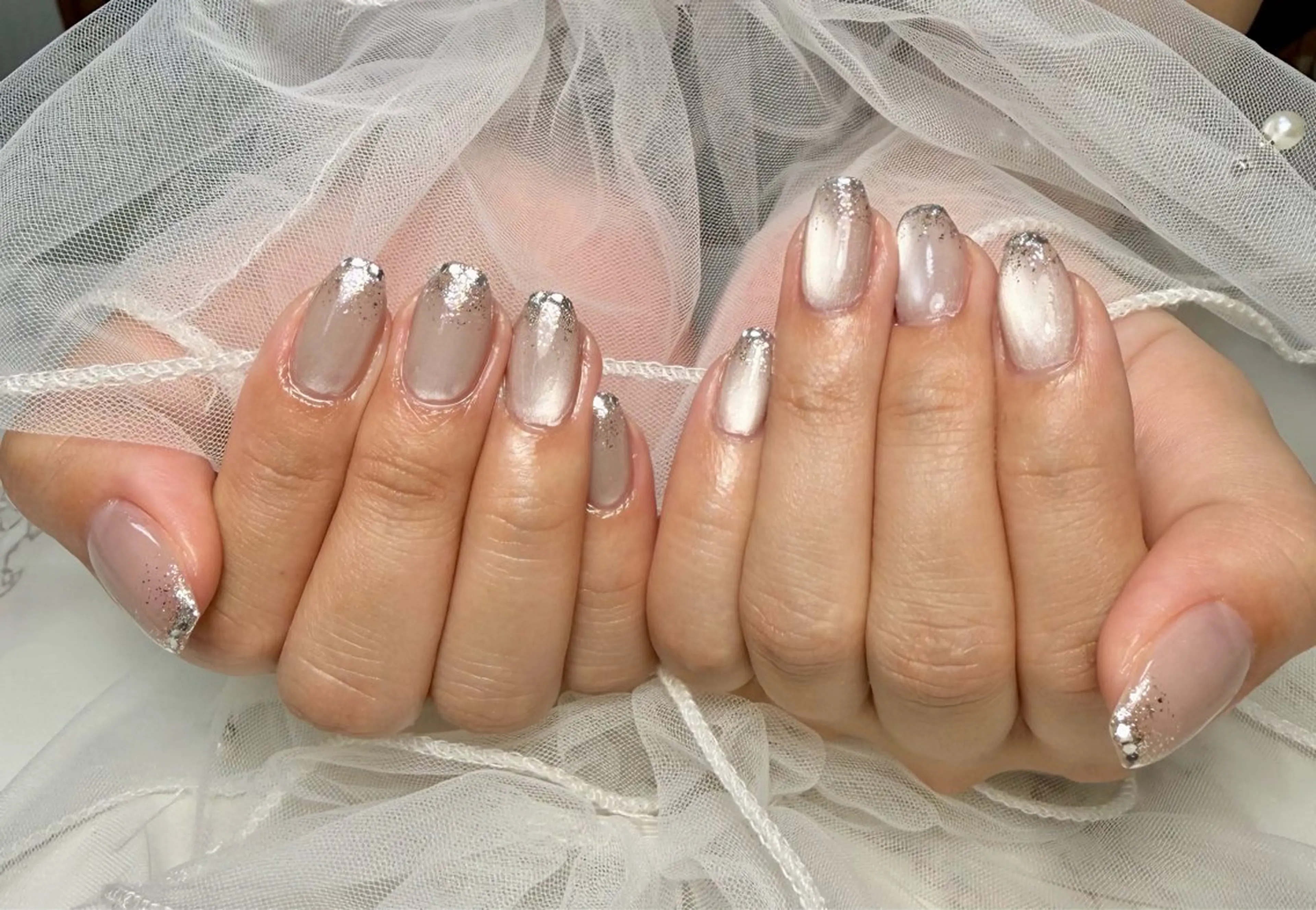 ネイル アートネイル チークネイル フラッシュネイル フラッシュマグ フレンチネイル Mai’s nailのネイルデザイン
