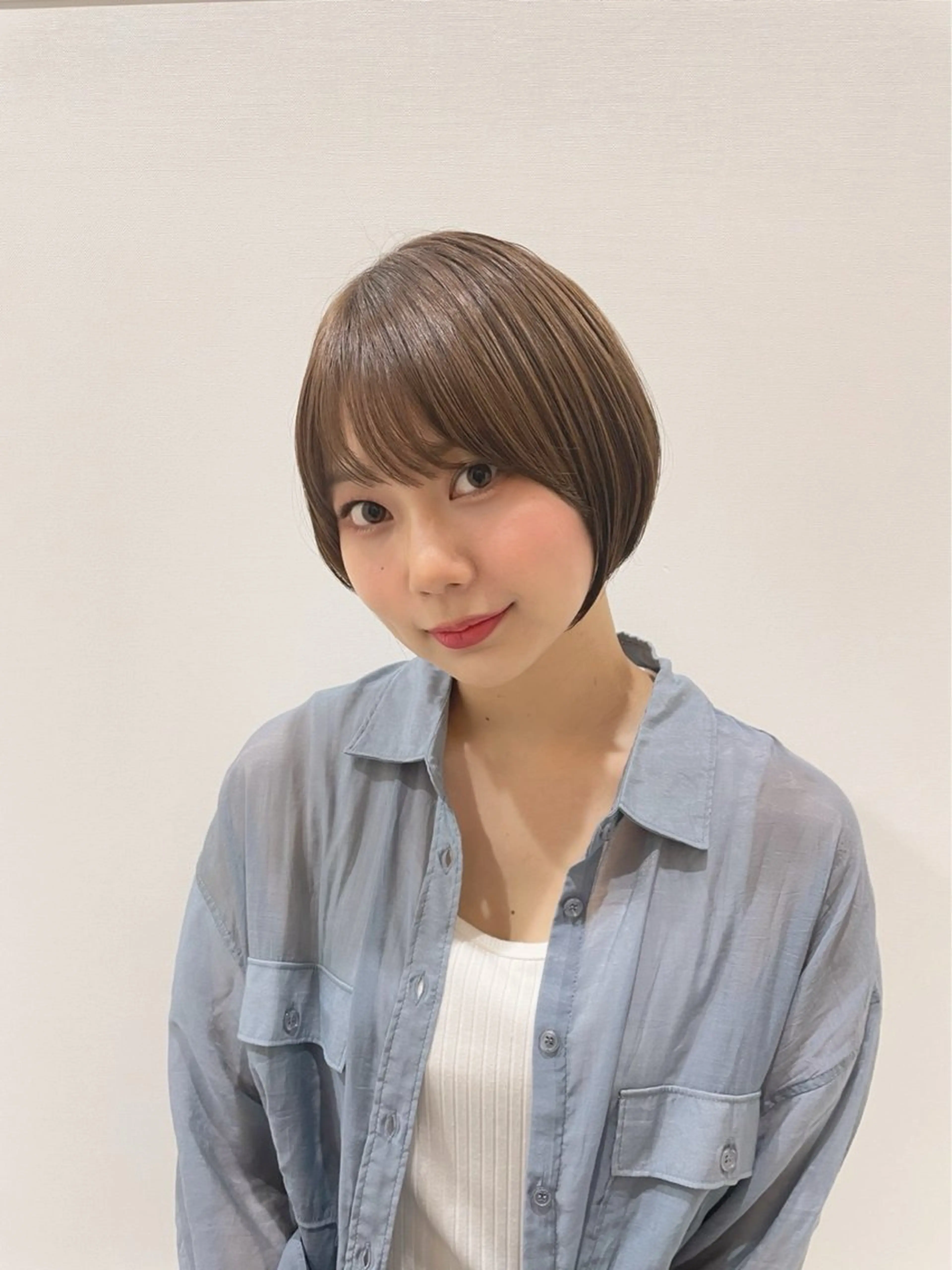 ショート カット ヘアカラー トリートメント ボブ/レイヤー 透明感／上尾/歩のヘアスタイル