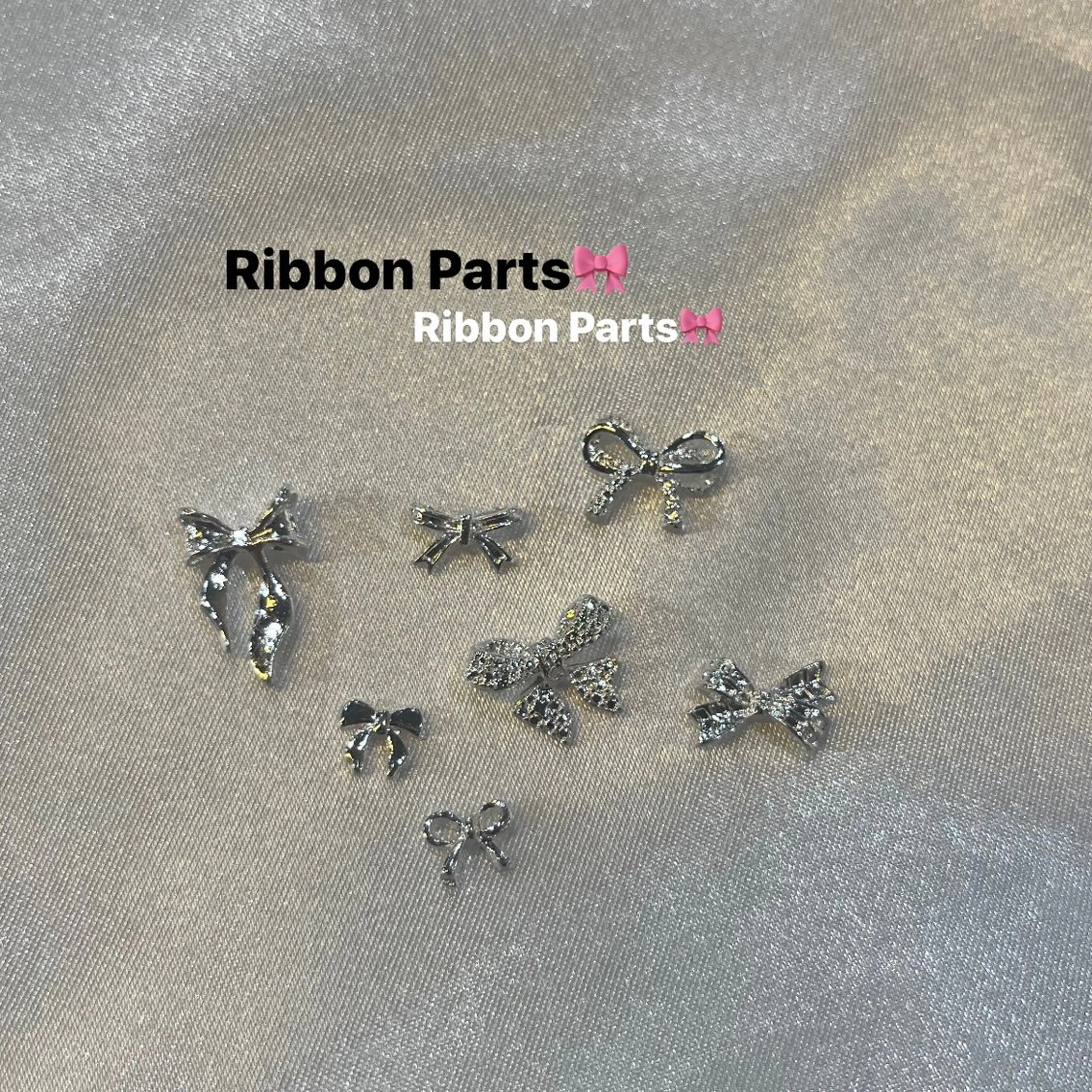 ネイル リボン シルバー Ibuki 🎀仙台パルコ🎀のマツエク・マツパデザイン