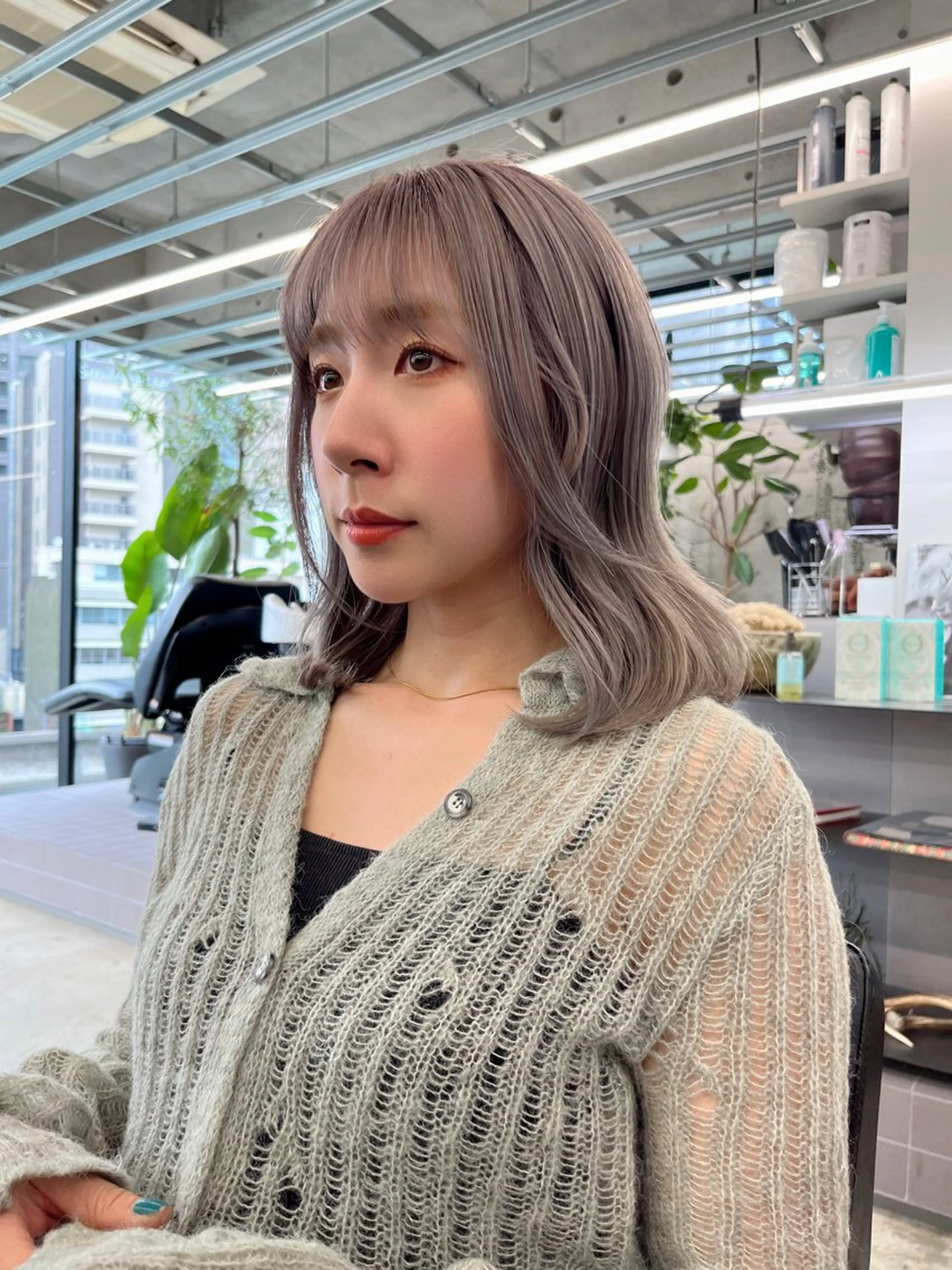 ミディアム カラー ヘアカラー ダブルカラー/ ケアブリーチ/クニトのヘアスタイル