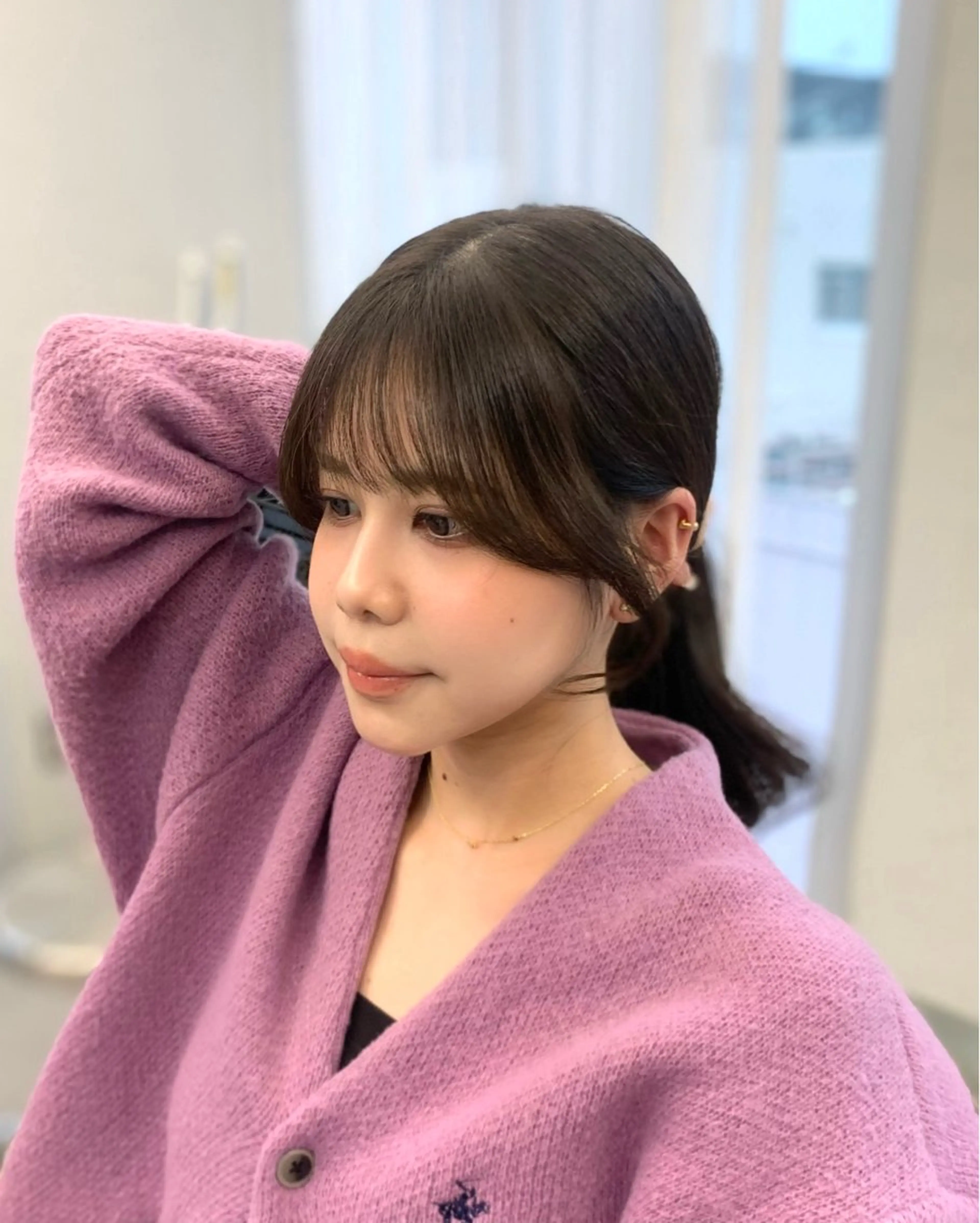 ロング カット ヘアカラー トリートメント 🎀韓国風顔周り× 透明感/梅田/アリサのヘアスタイル