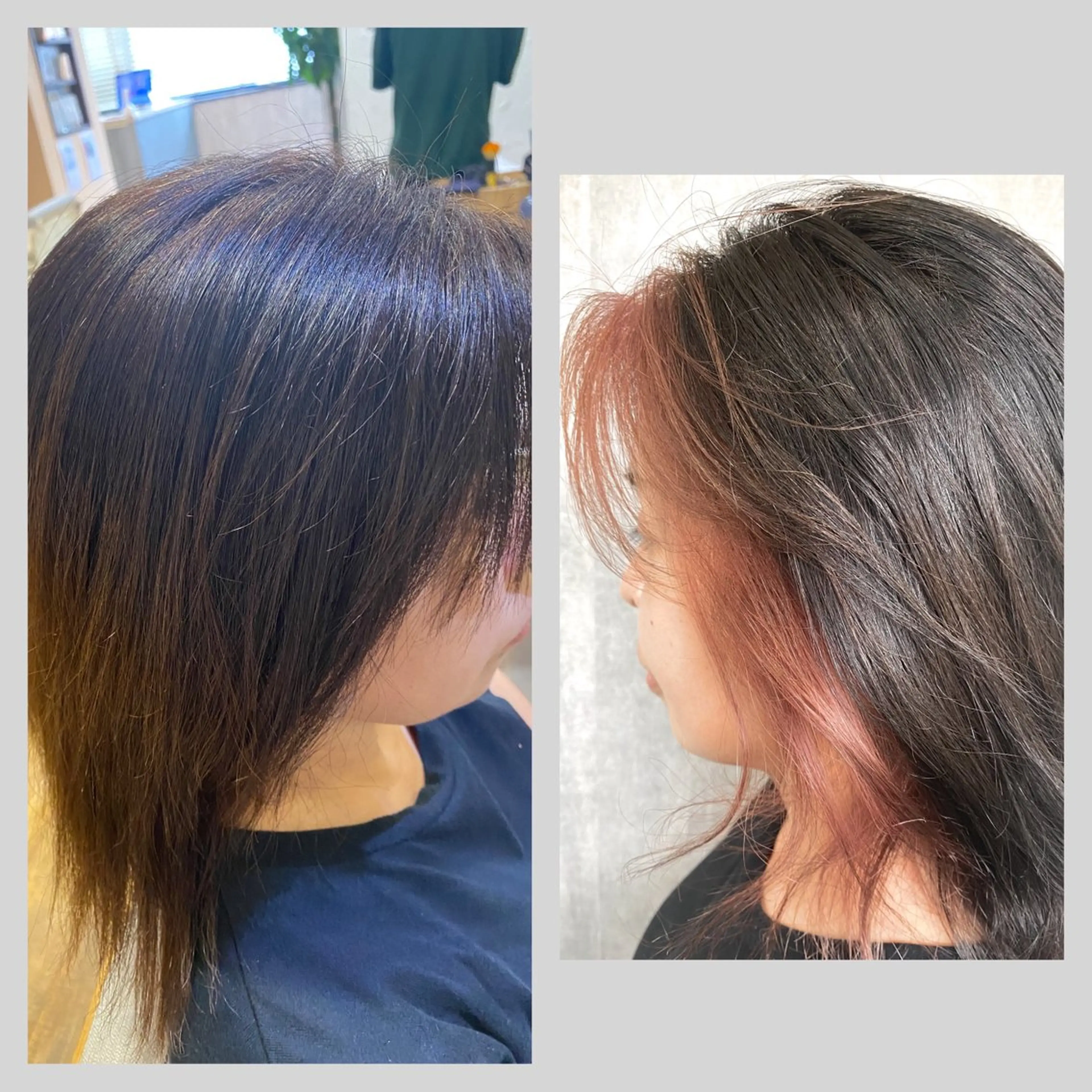 カラー ミストバング 黒髪 ブリーチ  フェイスフレーミング ハイライトカラー 佐藤 沙也輝のヘアスタイル