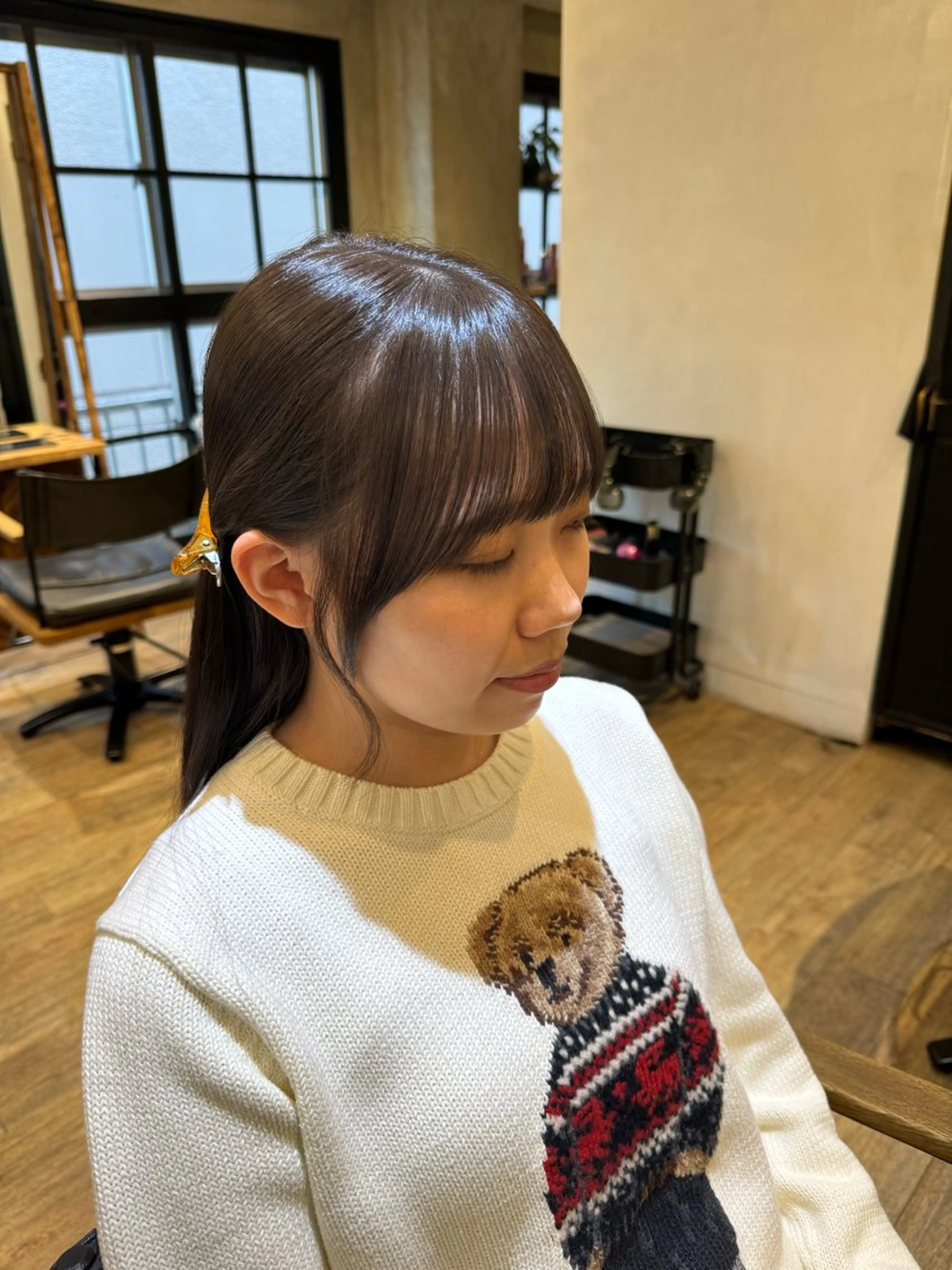 セミロング カット ヘアカラー トリートメント 顔周りcut・ご相談 ＝新宿しずく🇰🇷のヘアスタイル