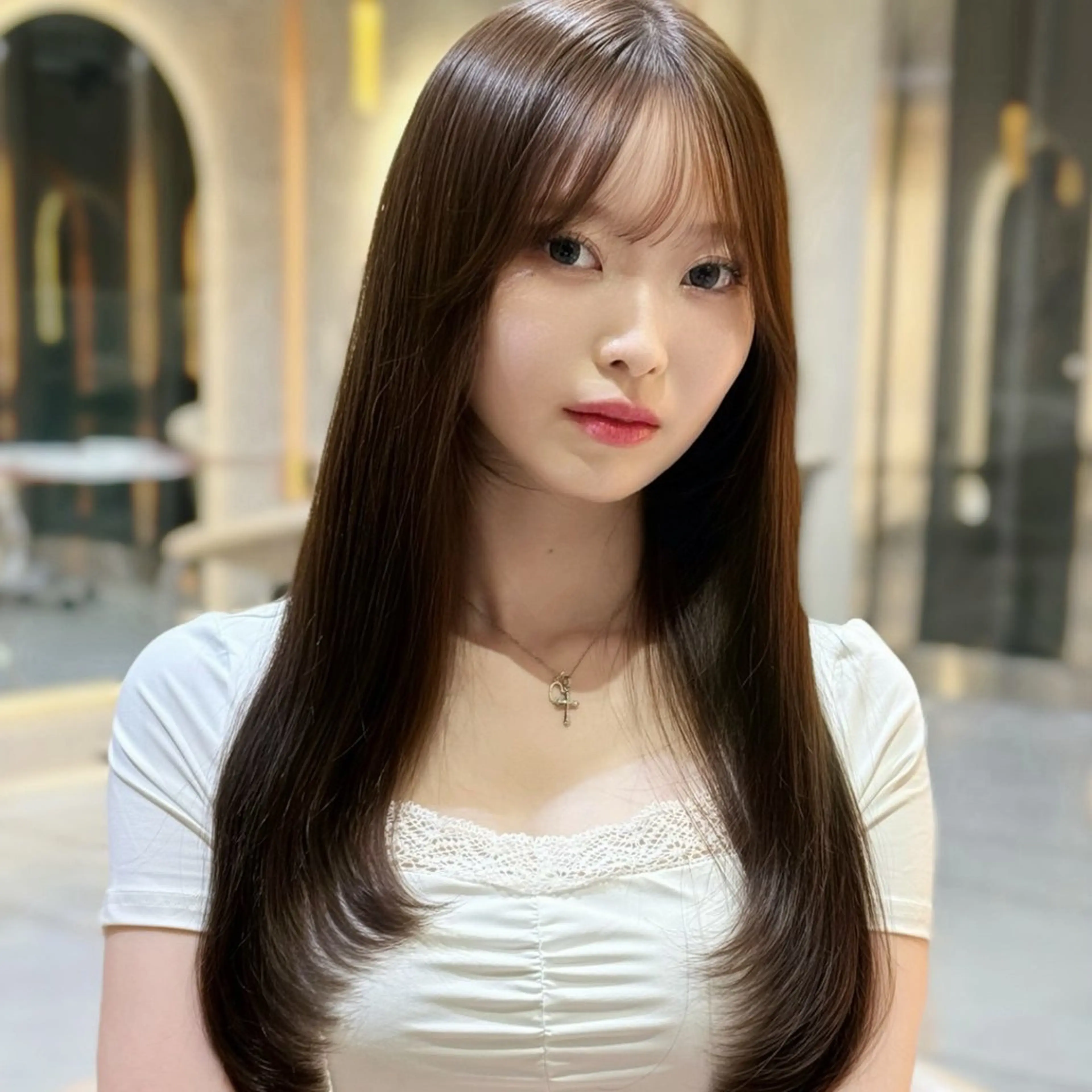 セミロング 韓国ヘア/美髪矯正/ Haruna🦋のヘアスタイル