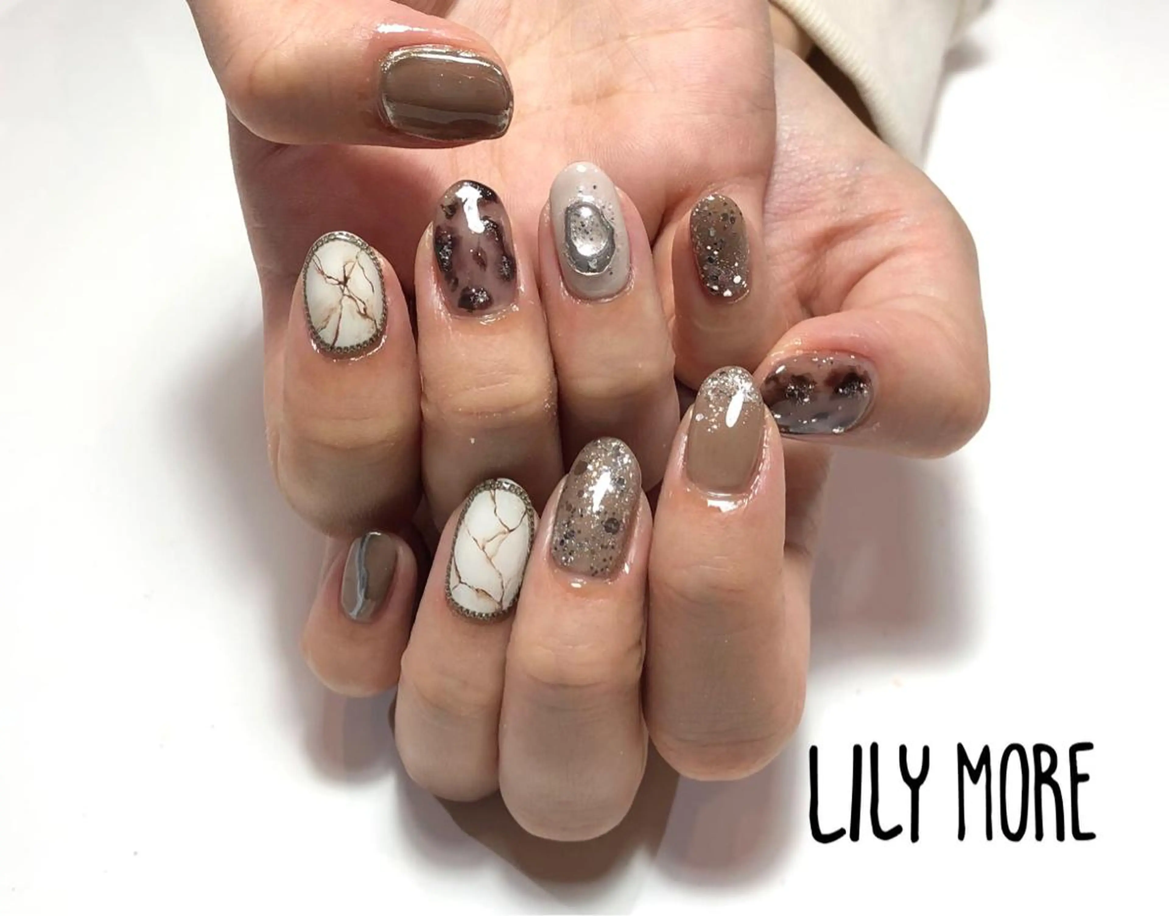 ネイル 大理石ネイル(マーブル) Lily closetのネイルデザイン