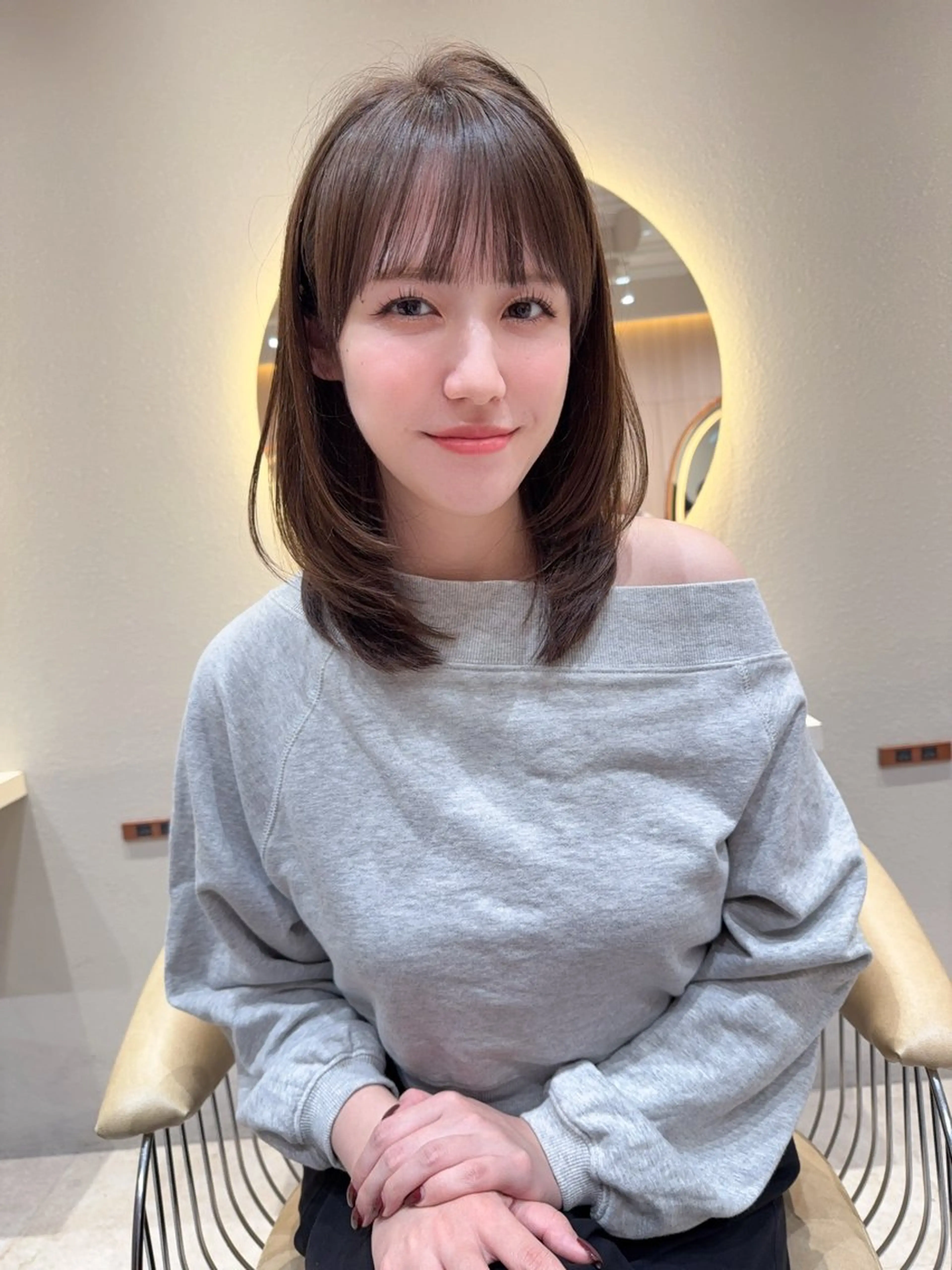 セミロング カラー カット ヘアカラー トリートメント 縮毛矯正✨🫧 レイヤー川村利幸のヘアスタイル