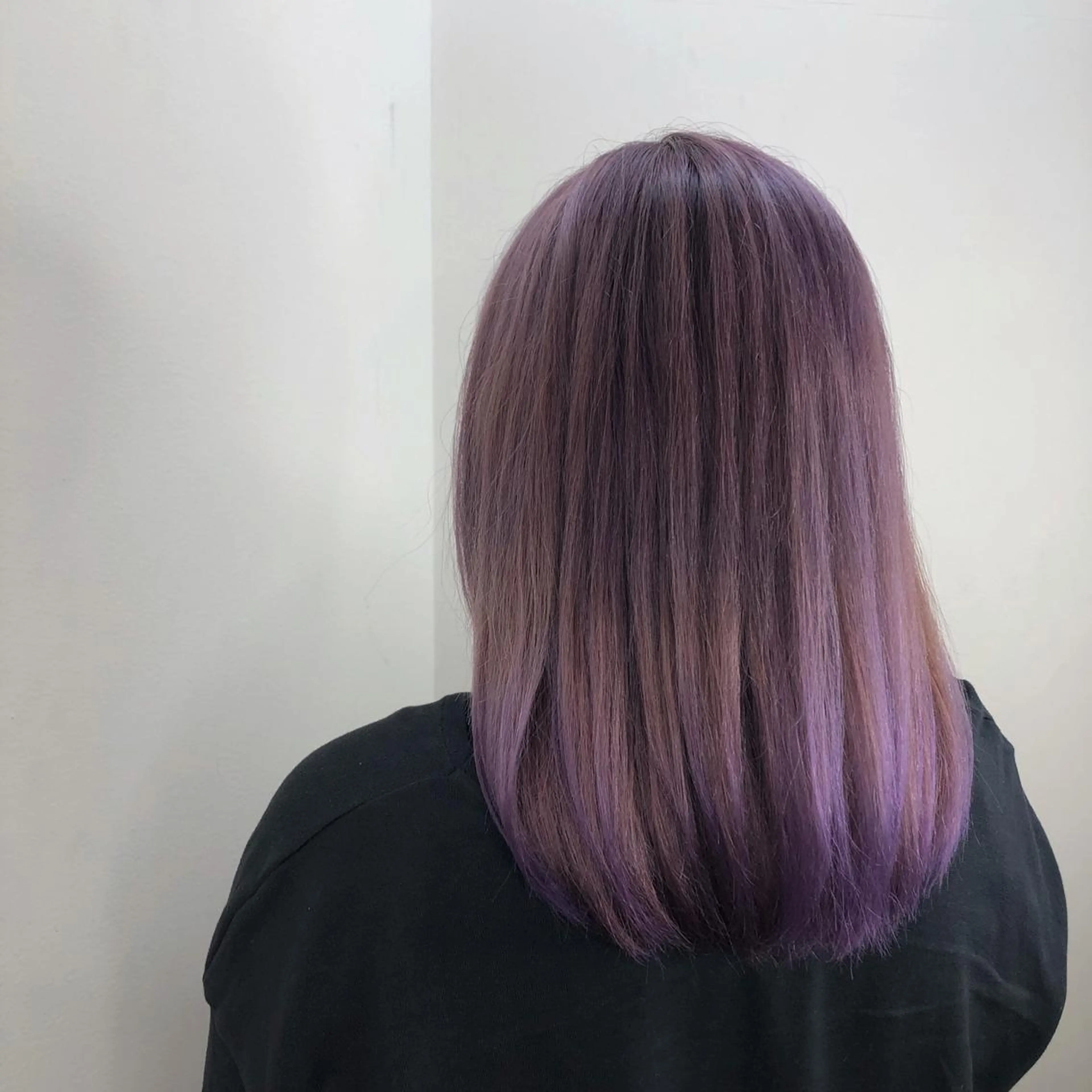 セミロング カラー ダブルカラー パープルカラー ショート/パーマ/ カラー/FUKOのヘアスタイル