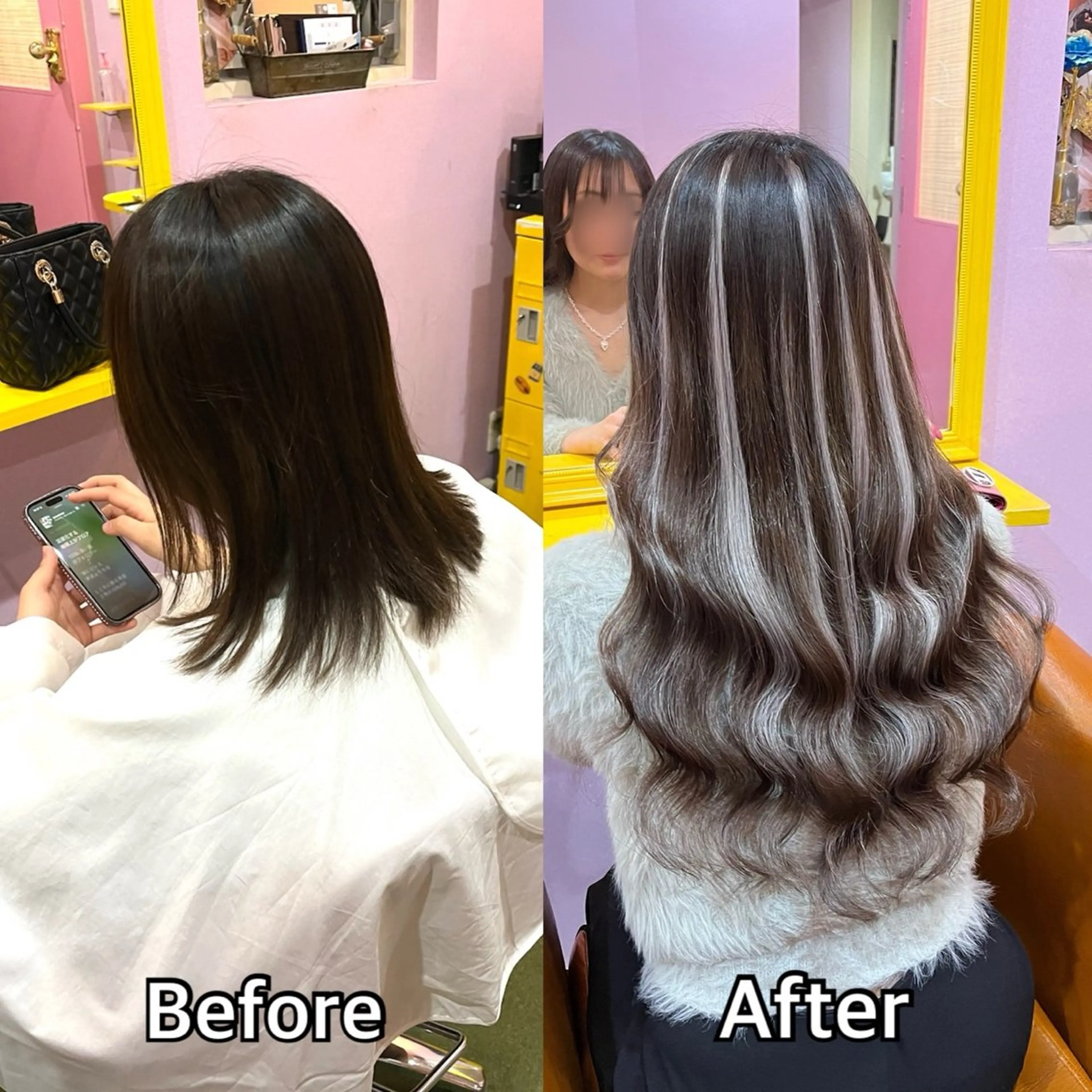 ロング シール＋ちび編み込み エクステ梅田🐨のヘアスタイル