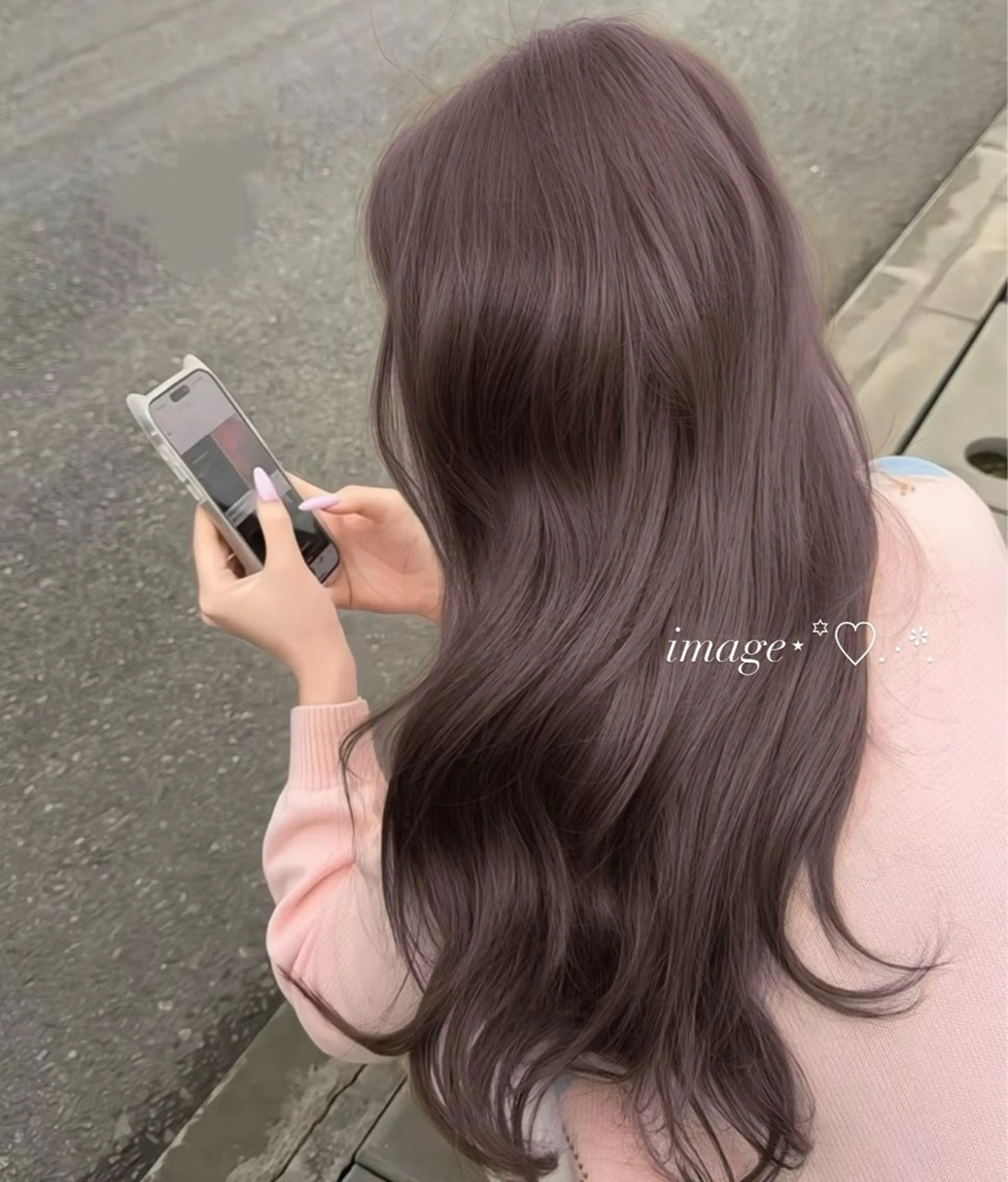 ロング ヘアカラー トリートメント 淡色ラベンダー♡ ニーナ🎀🦙のヘアスタイル