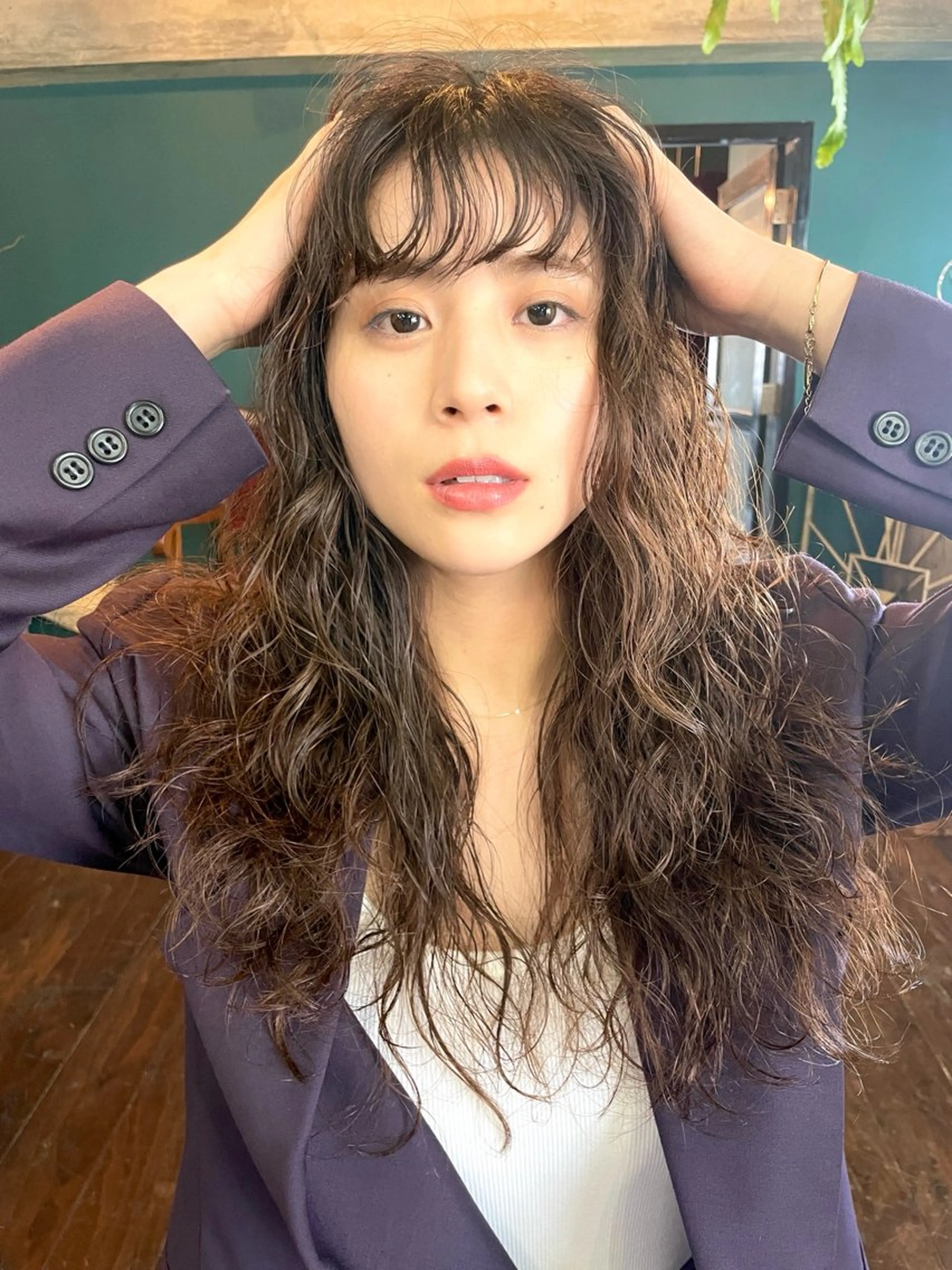 ロング カット パーマ トリートメント vivre libreのヘアスタイル