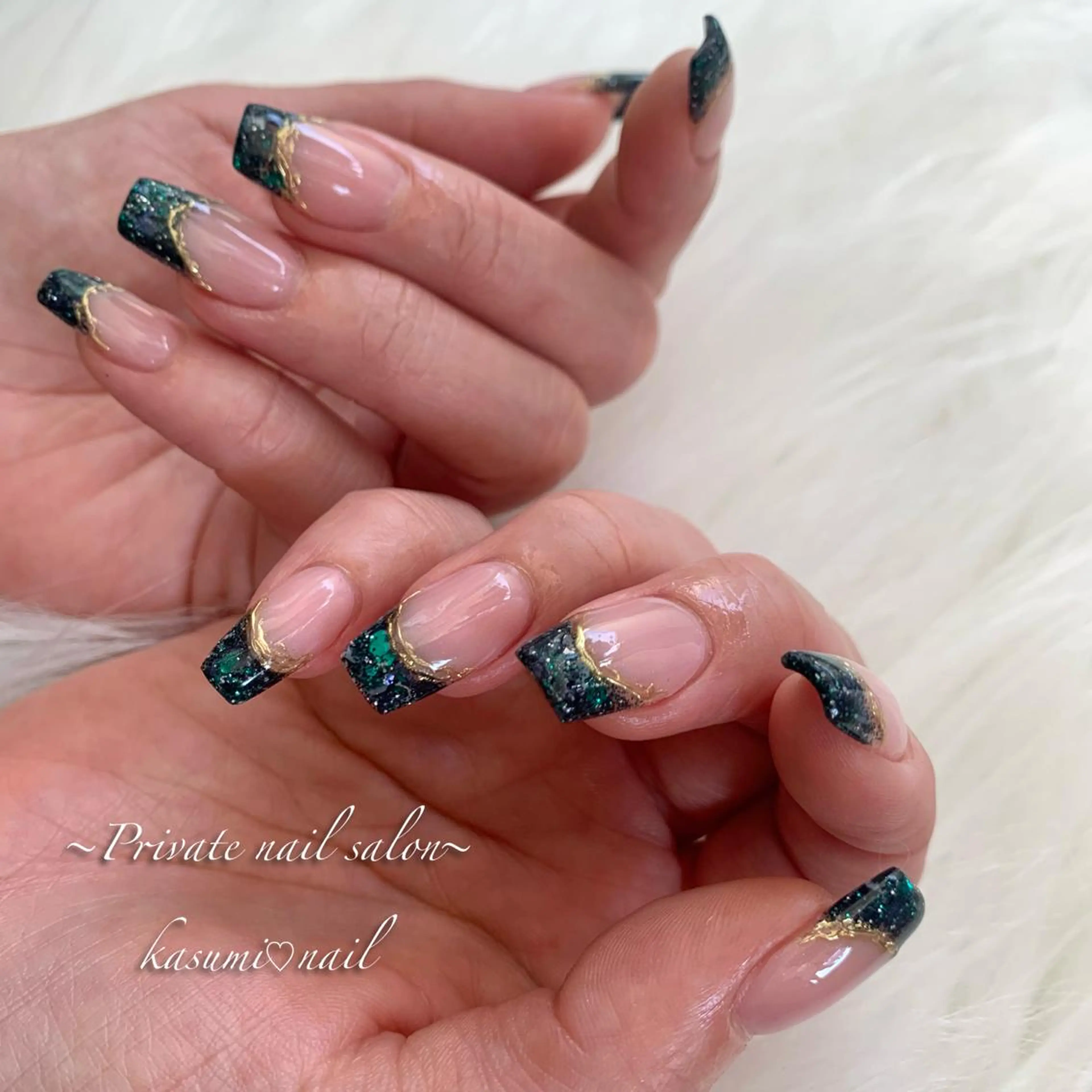 ネイル アートネイル ラメ(グリッター) マグネットネイル ミラーネイル 持ち込み KASUMI♡ Nailのネイルデザイン