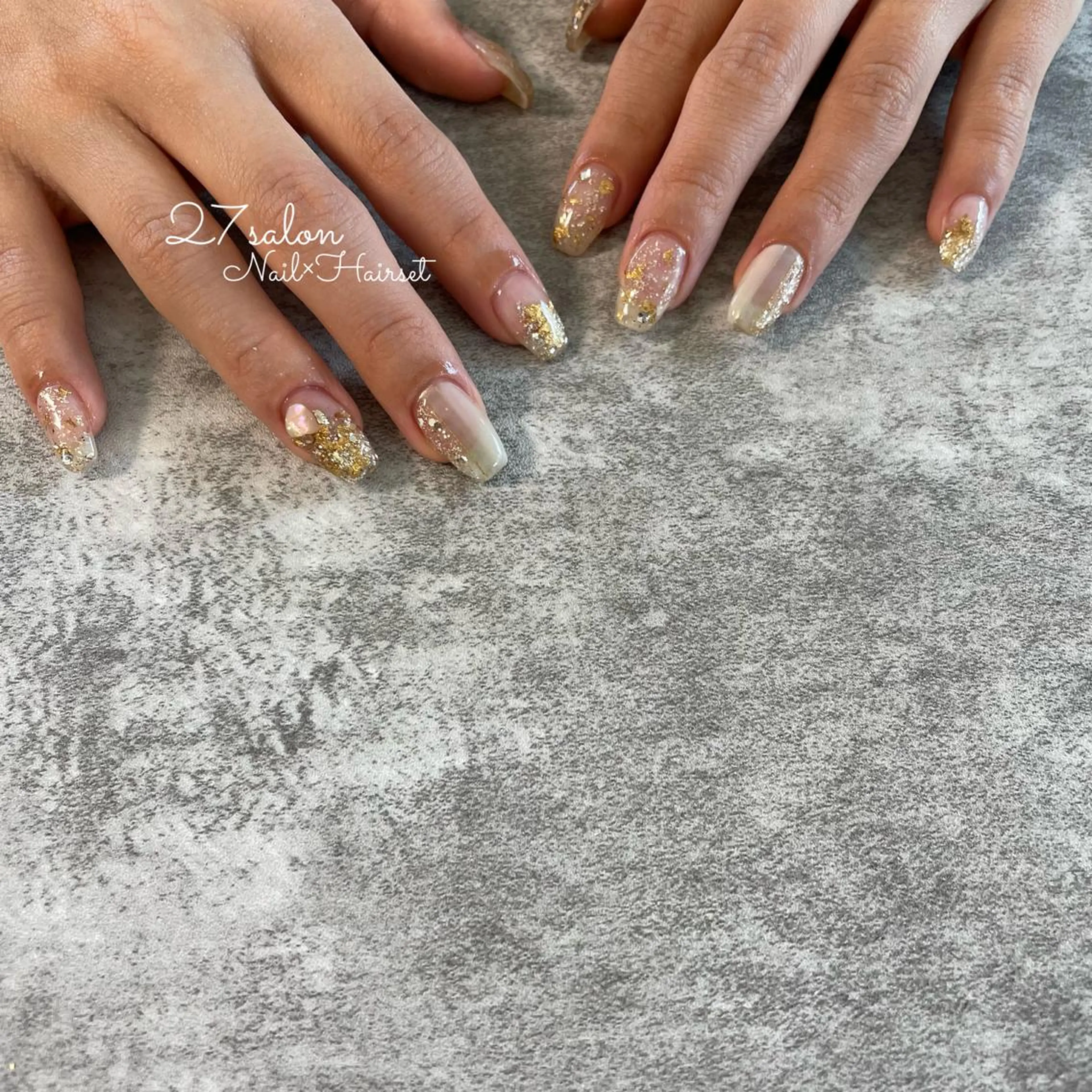 ネイル ニュアンスネイル ブライダルネイル 27salon yuinaのネイルデザイン