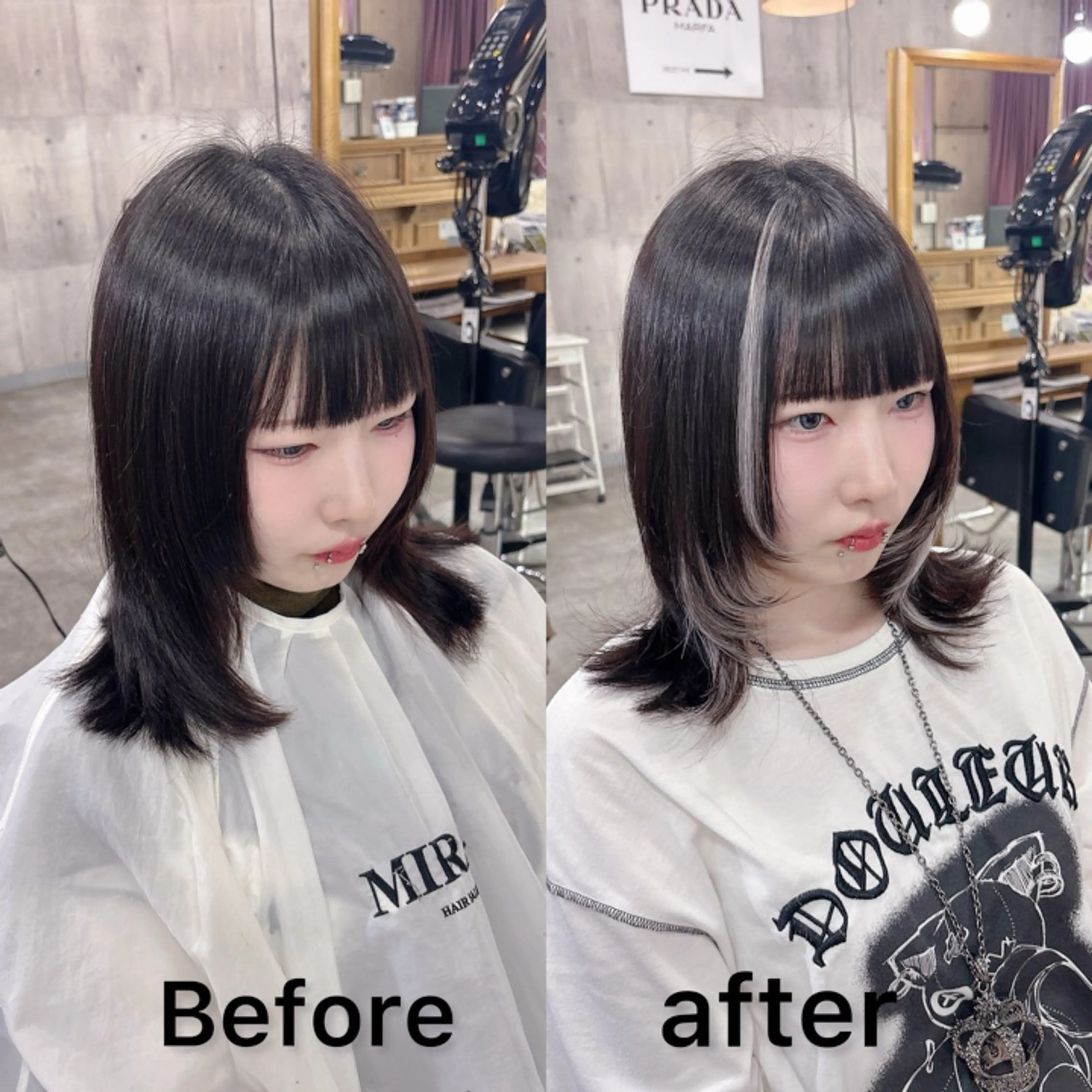 ショート シールエクステ エクステ ハイライト サイドバング MIRAC河原崎 透【代表/オーナー】のヘアスタイル