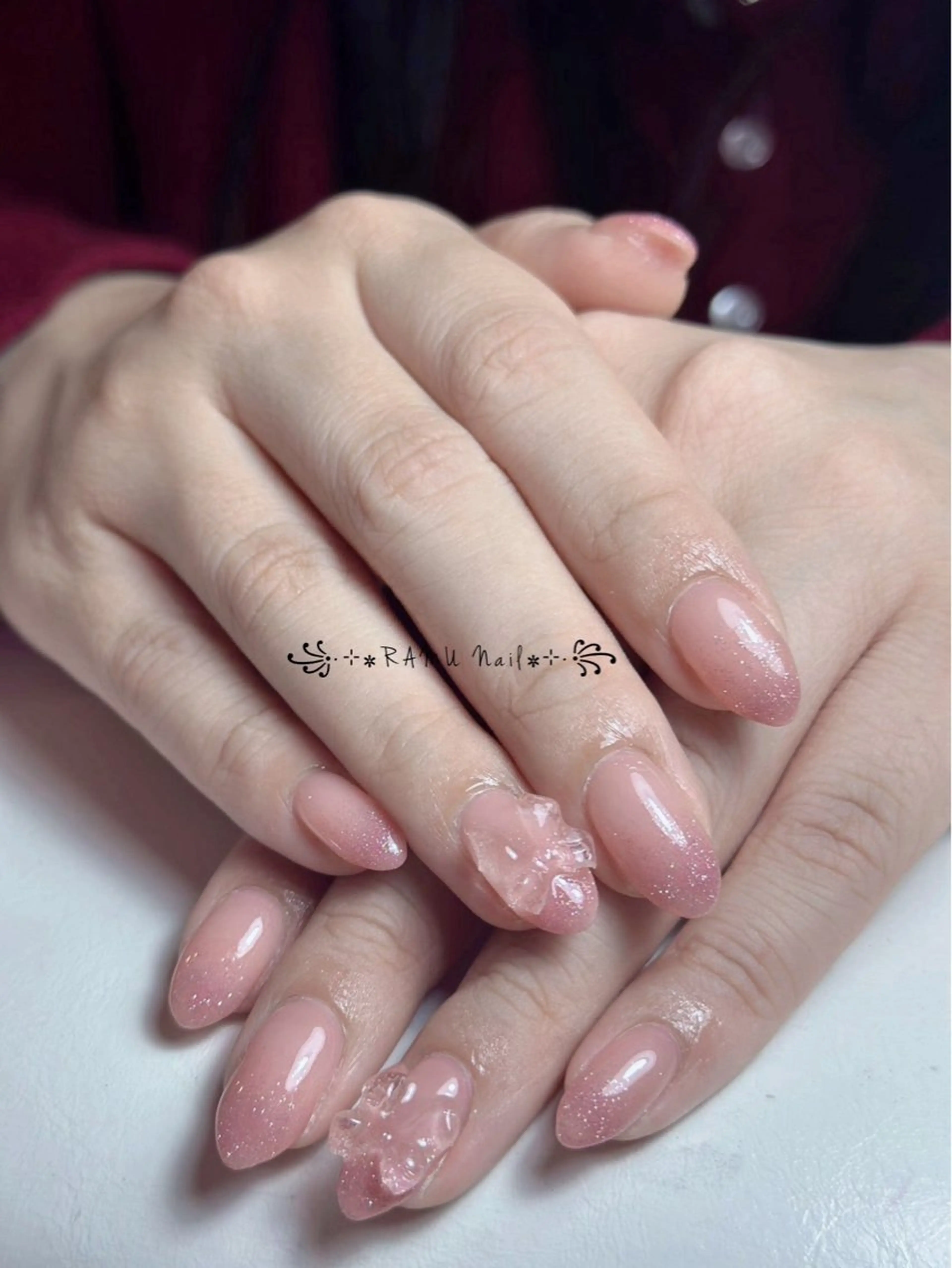 ネイル キラキラネイル マグネットネイル ミラーネイル ピンク 春ネイル ハンドネイル RAMU Nail 恵比寿店のネイルデザイン