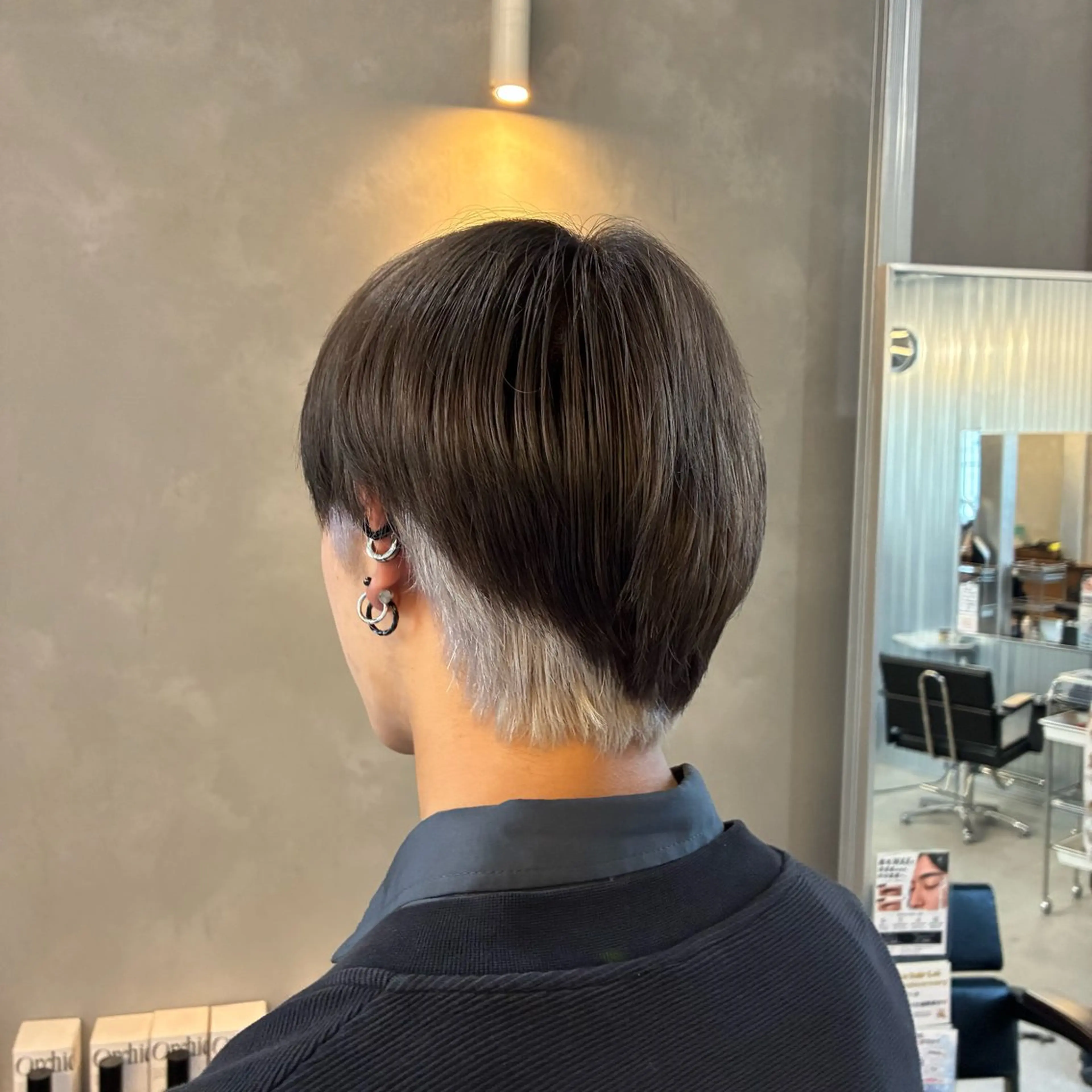 ショート カラー メンズ 透明感カラー ダークグレー ダークグレージュ デザインカラー グレージュ ヘアカラー Saya/透明感/ カラーリストのヘアスタイル