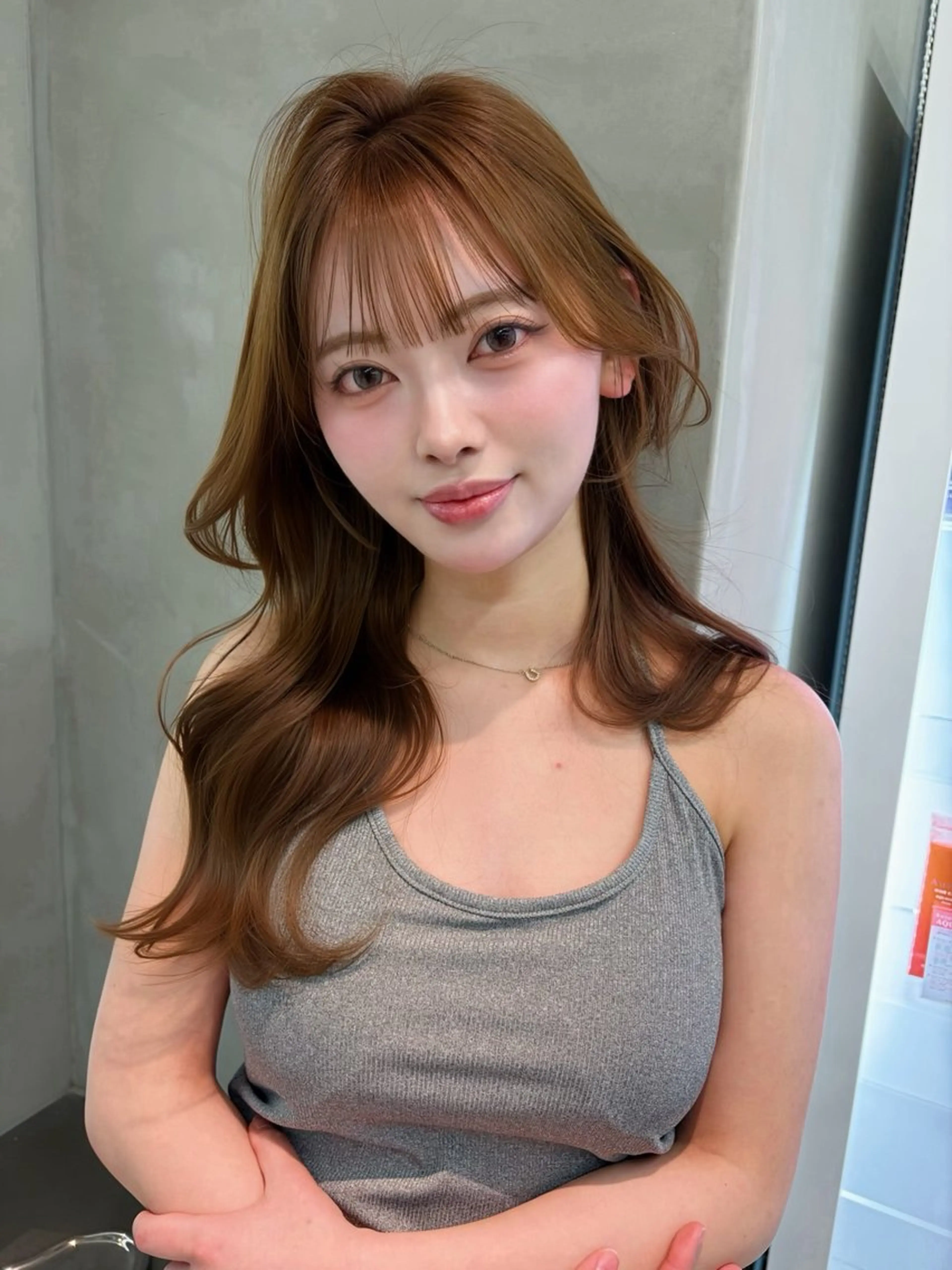 ロング カラー ヘアアレンジ ベージュカラー ブリーチ 透明感カラー ブリーチなしカラー 髪質改善 【博多髪質改善】 吉村　清志のヘアスタイル