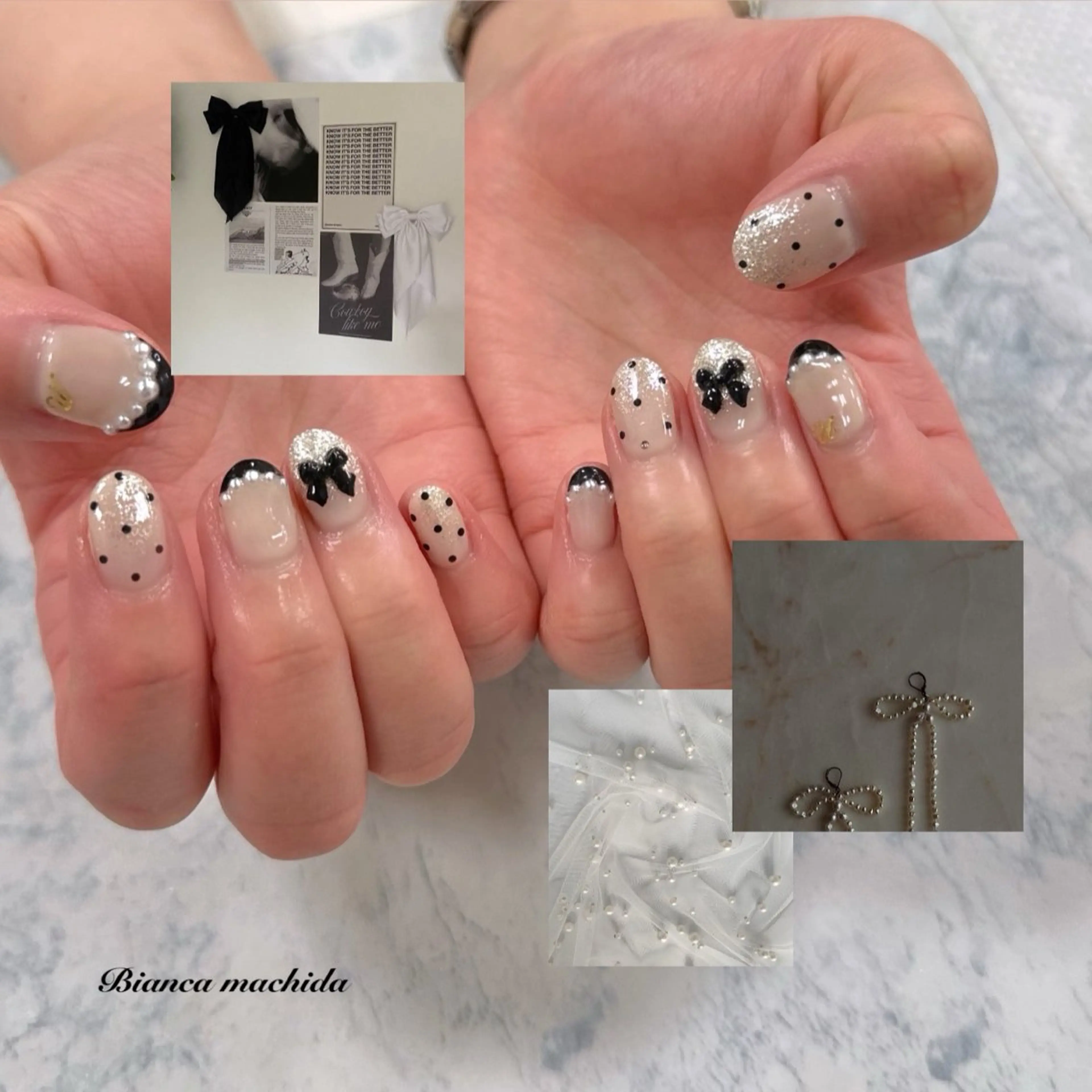 ネイル ハンドネイル BIANCA 🖤 NISHIMURAのネイルデザイン
