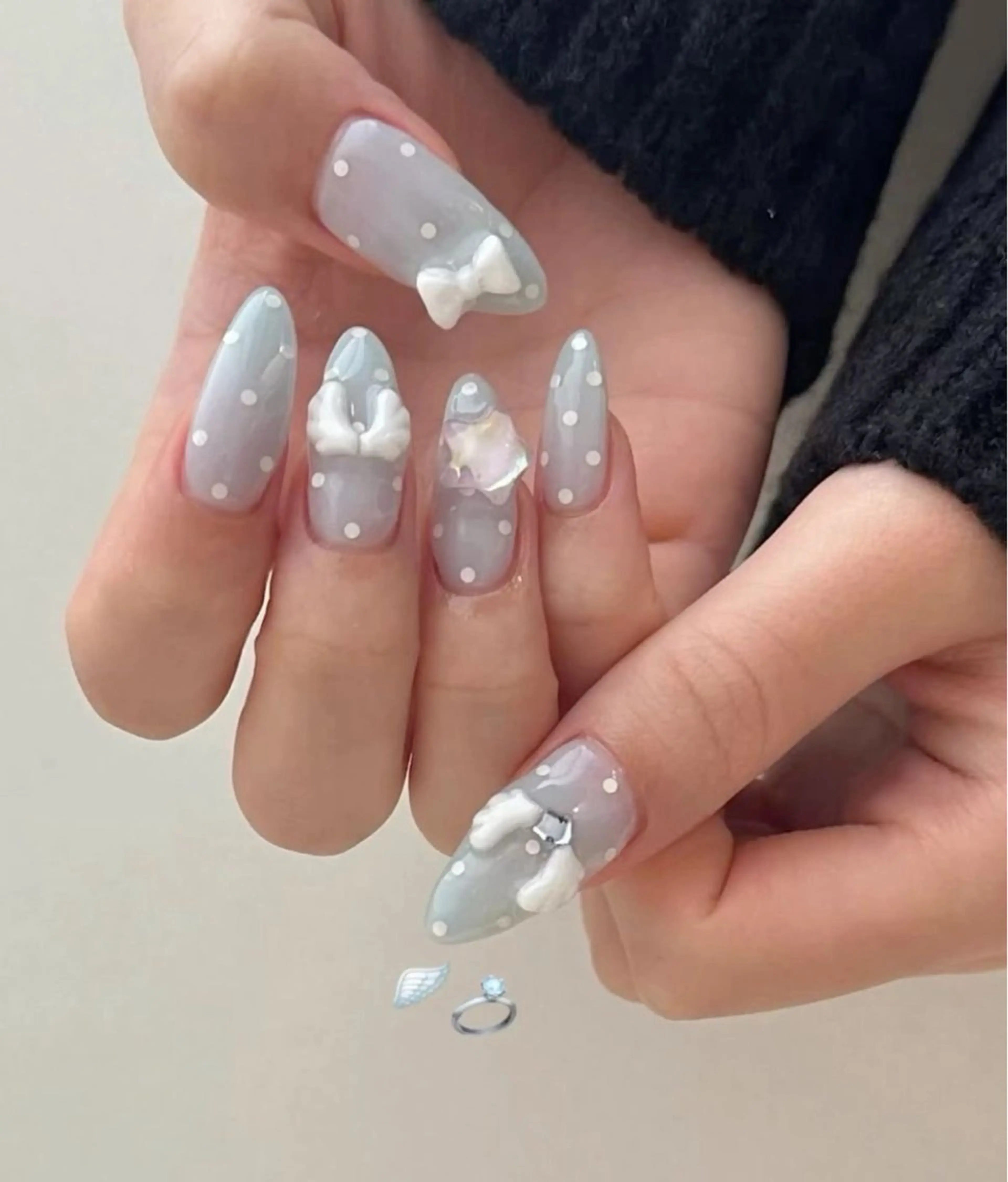 ネイル フレンチネイル キラキラネイル 韓国ネイル シンプルネイル ワンホンネイル ハンドネイル MEI Nailのネイルデザイン