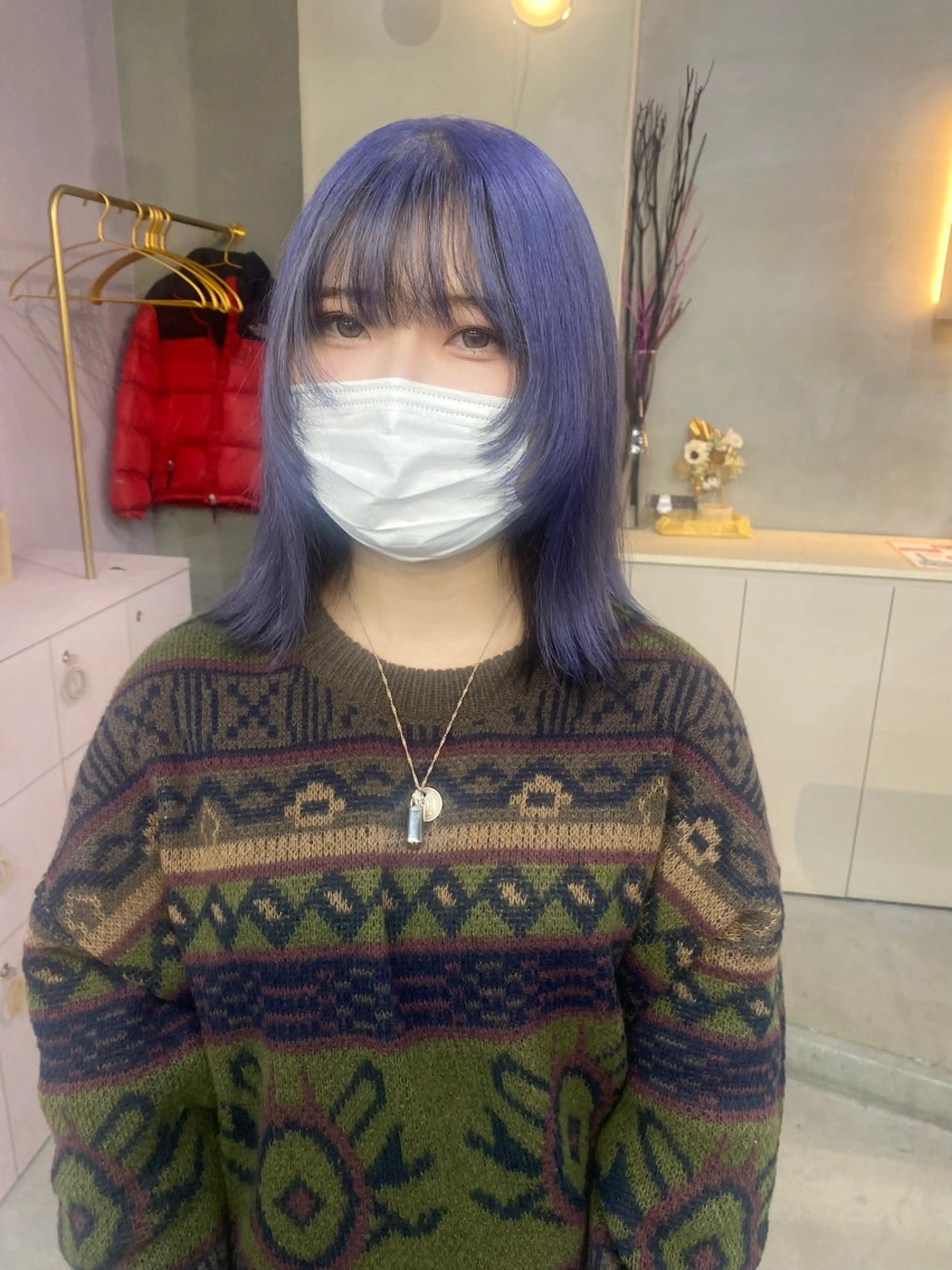ミディアム カラー ヘアカラー 前橋 姫奈のヘアスタイル