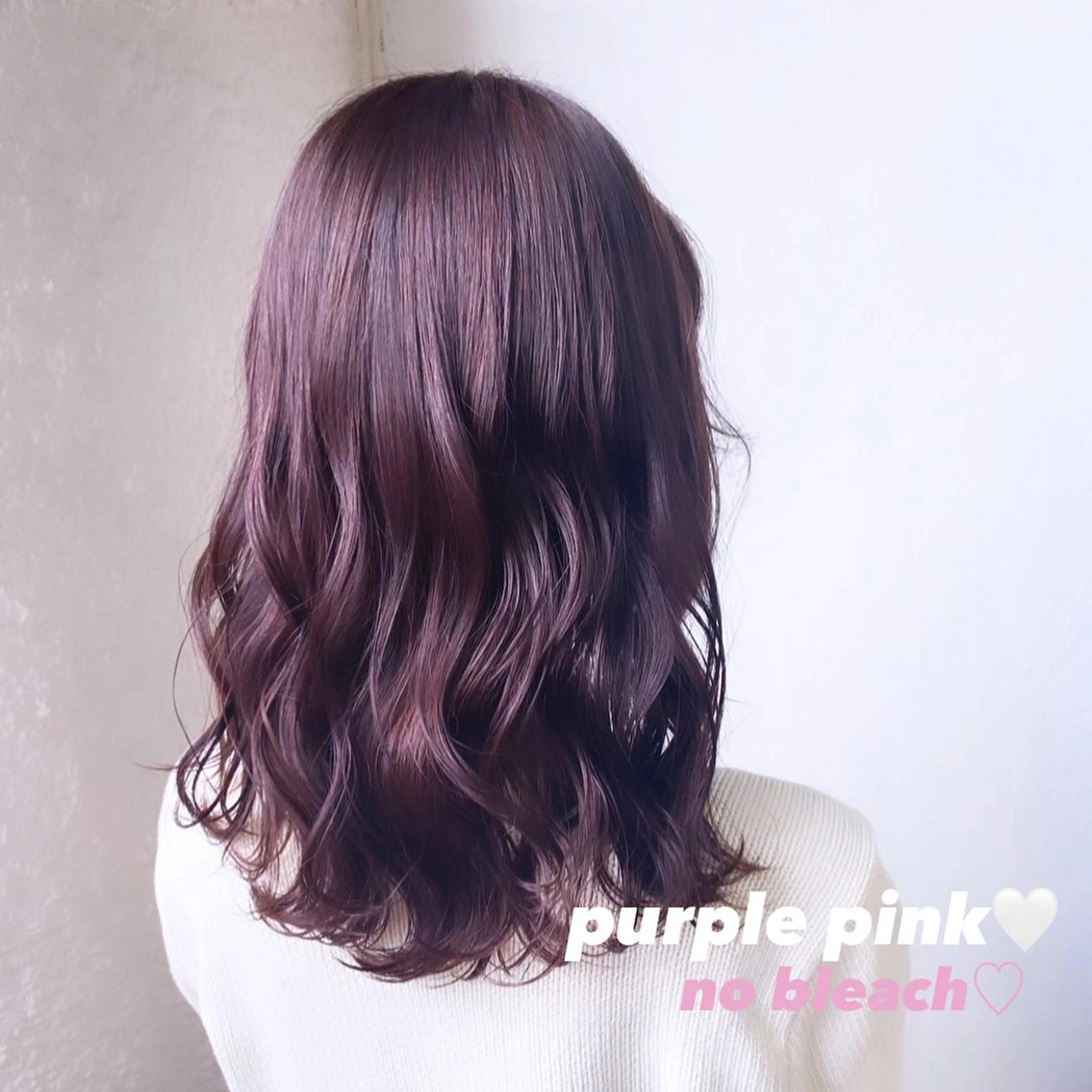 セミロング カラー ピンクカラー パープルカラー ブリーチなしWカラー 🎀韓国ヘア/amiのヘアスタイル