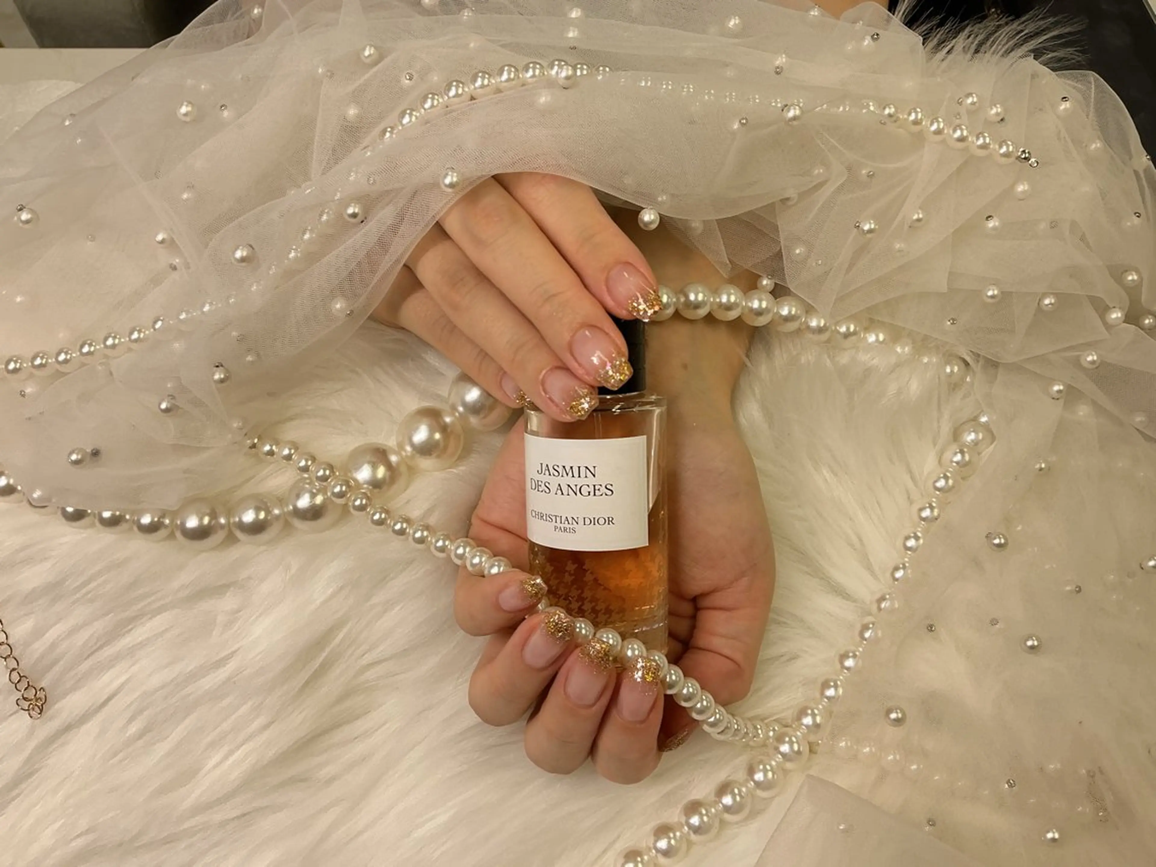 ネイル 長さ出し フレンチネイル ジェルネイル ガラスフレンチ マグネットネイル ハンドネイル Queeens nailのネイルデザイン