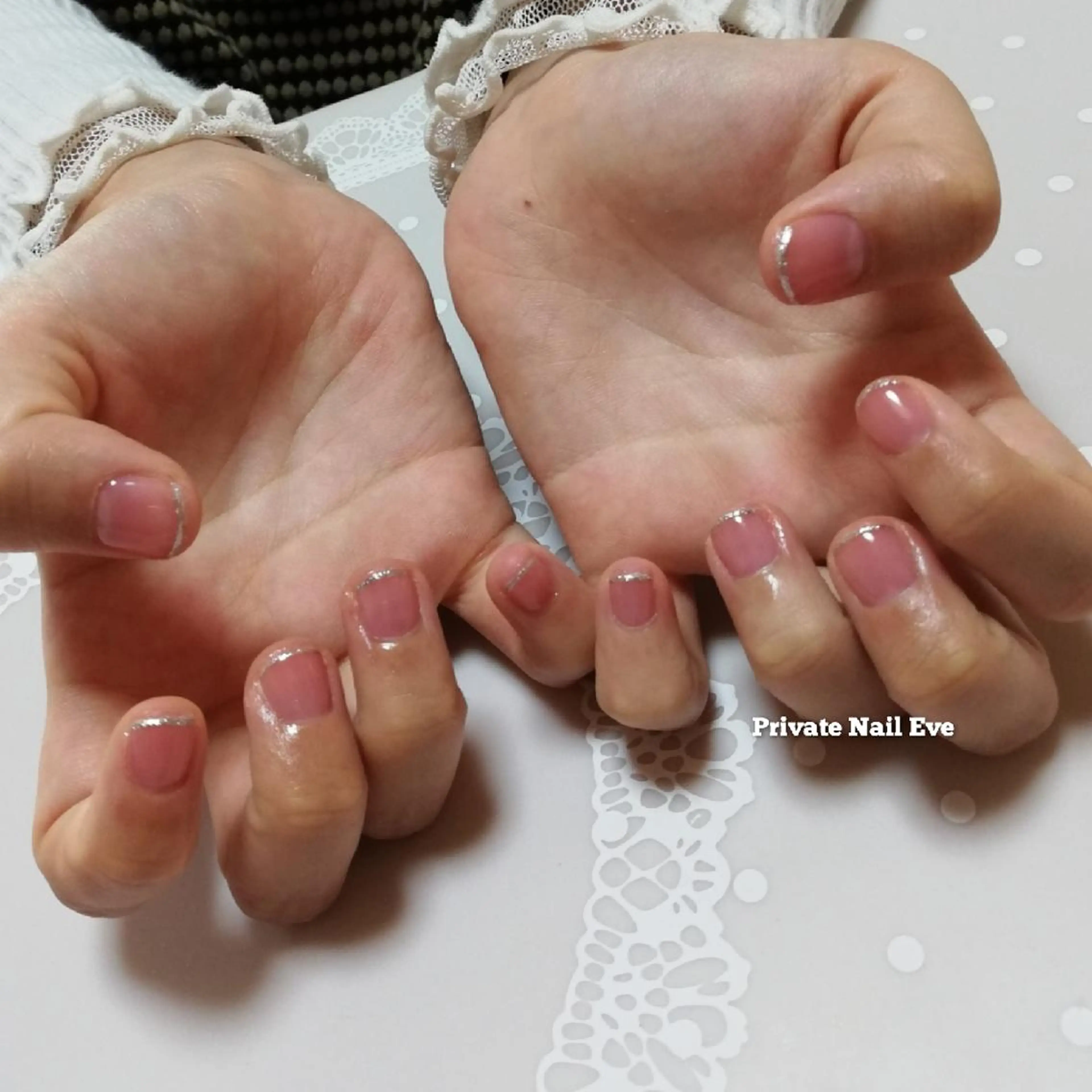 ネイル フレンチネイル ラメ(グリッター) ワンカラーネイル ハンドネイル ネイル junkoのネイルデザイン