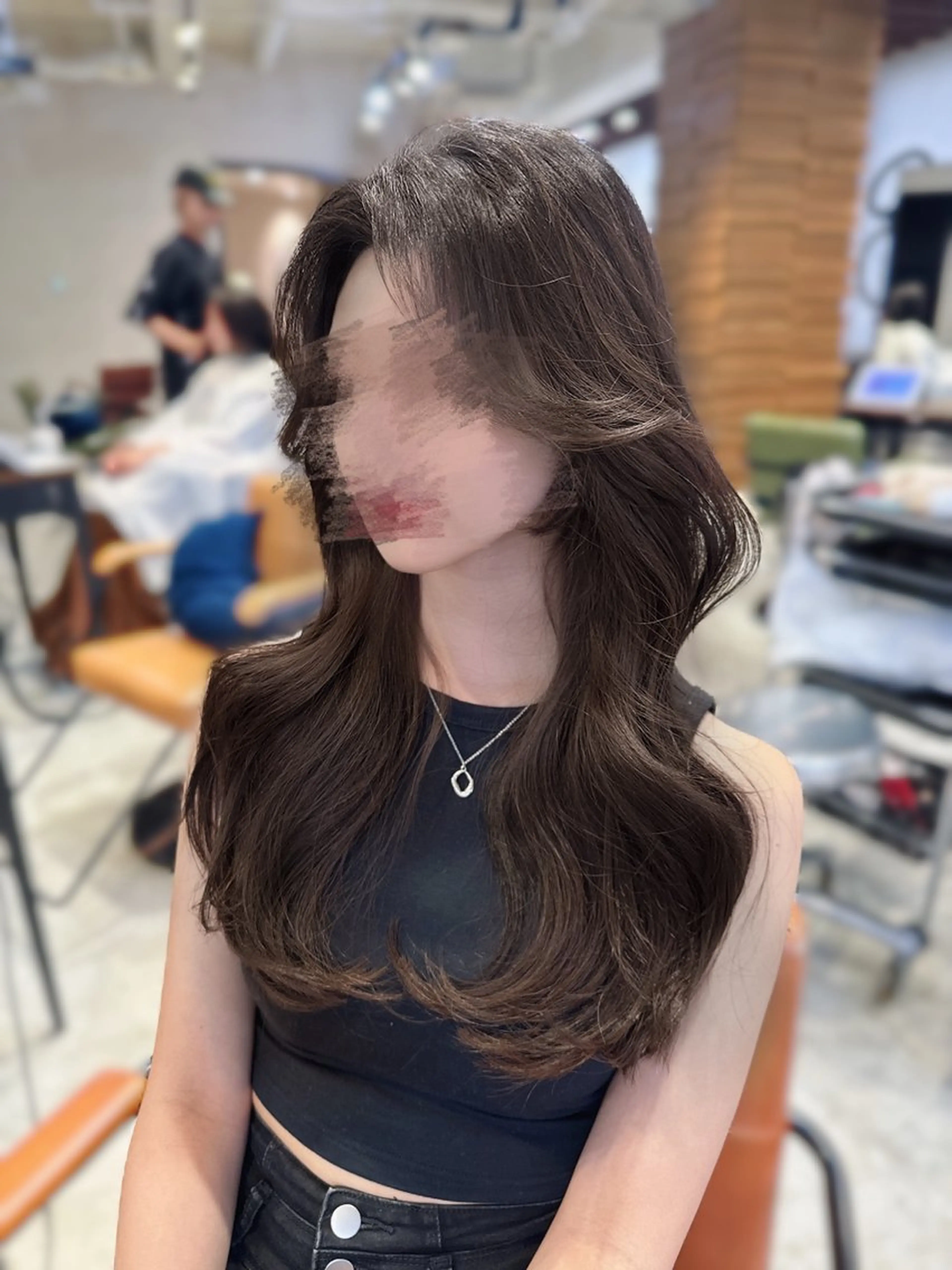 ロング 顔周りカット ロング 透明感カラー/ 韓国ヘア/umi🎀のヘアスタイル