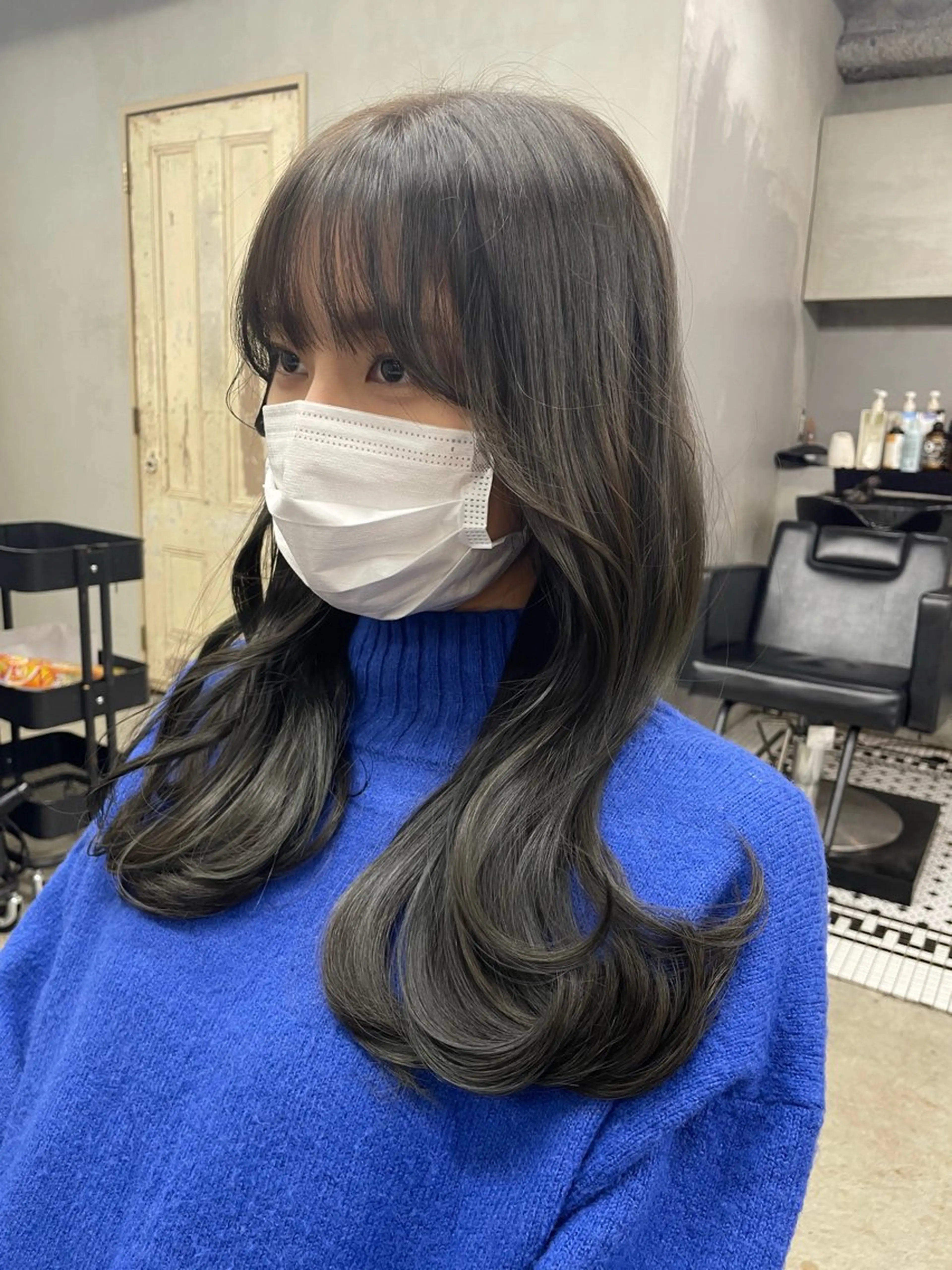 ロング カラー カット ヘアカラー トリートメント ヘアセット 新宿/韓国ヘア/ 髪質改善ストレートのヘアスタイル