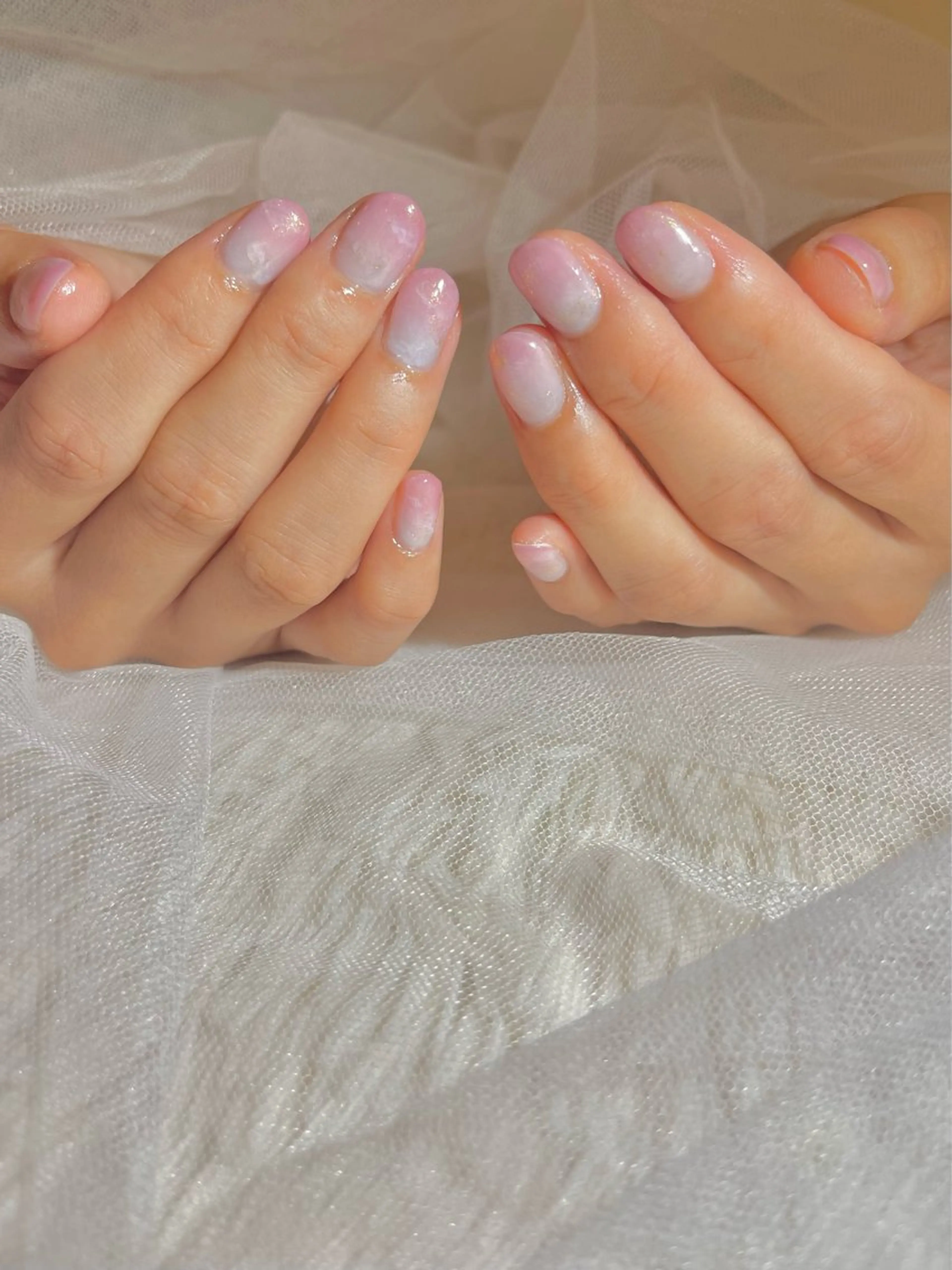 ネイル ブルー グラデーション ワンカラーネイル ピンク nanairo nailのネイルデザイン