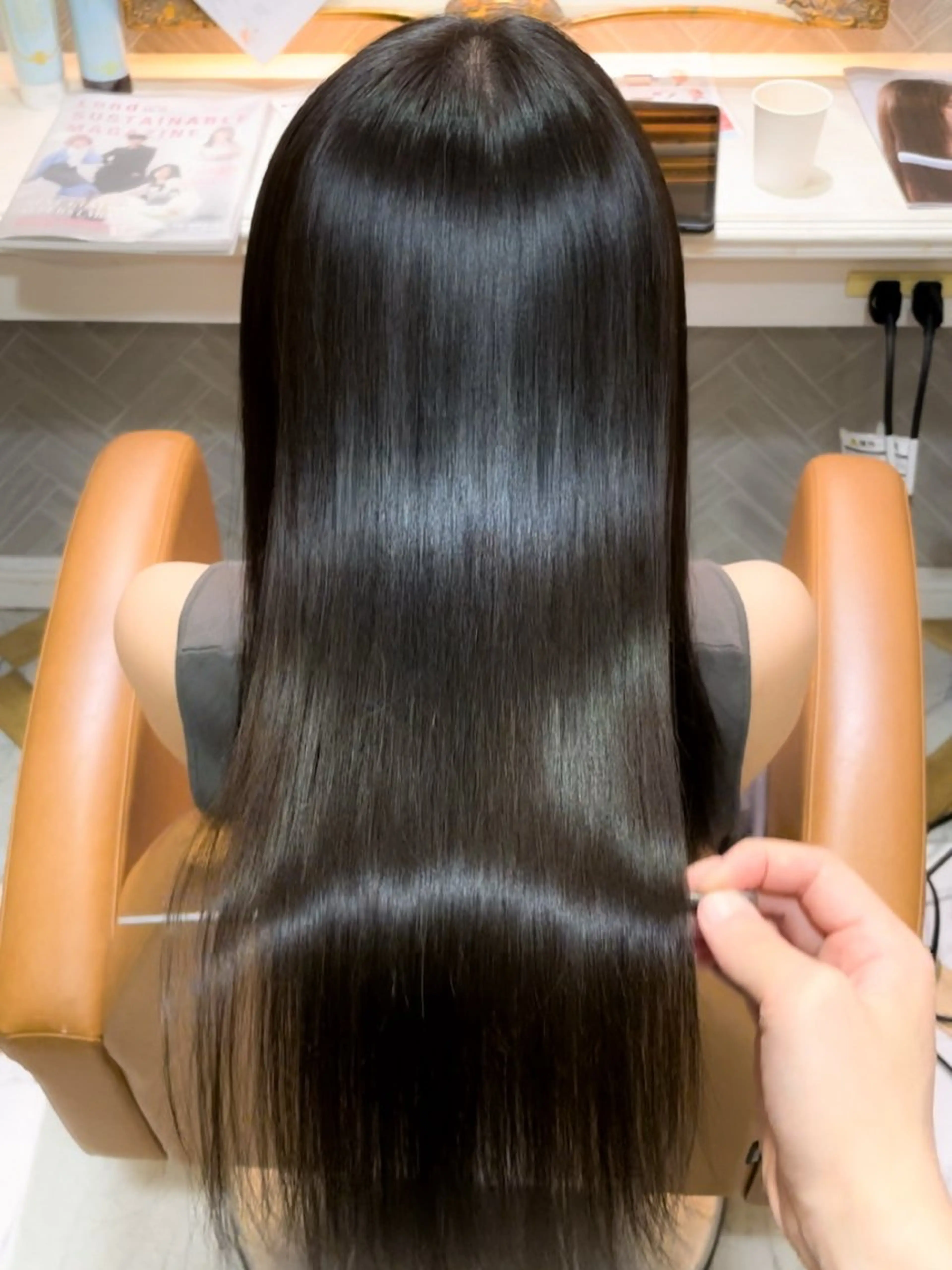 ロング 髪質改善 韓国風ヘア レイヤーカット ロング 縮毛矯正 カット ヘアカラー 縮毛矯正 トリートメント 美髪縮毛矯正🤍 髪質改善/Shinaのヘアスタイル