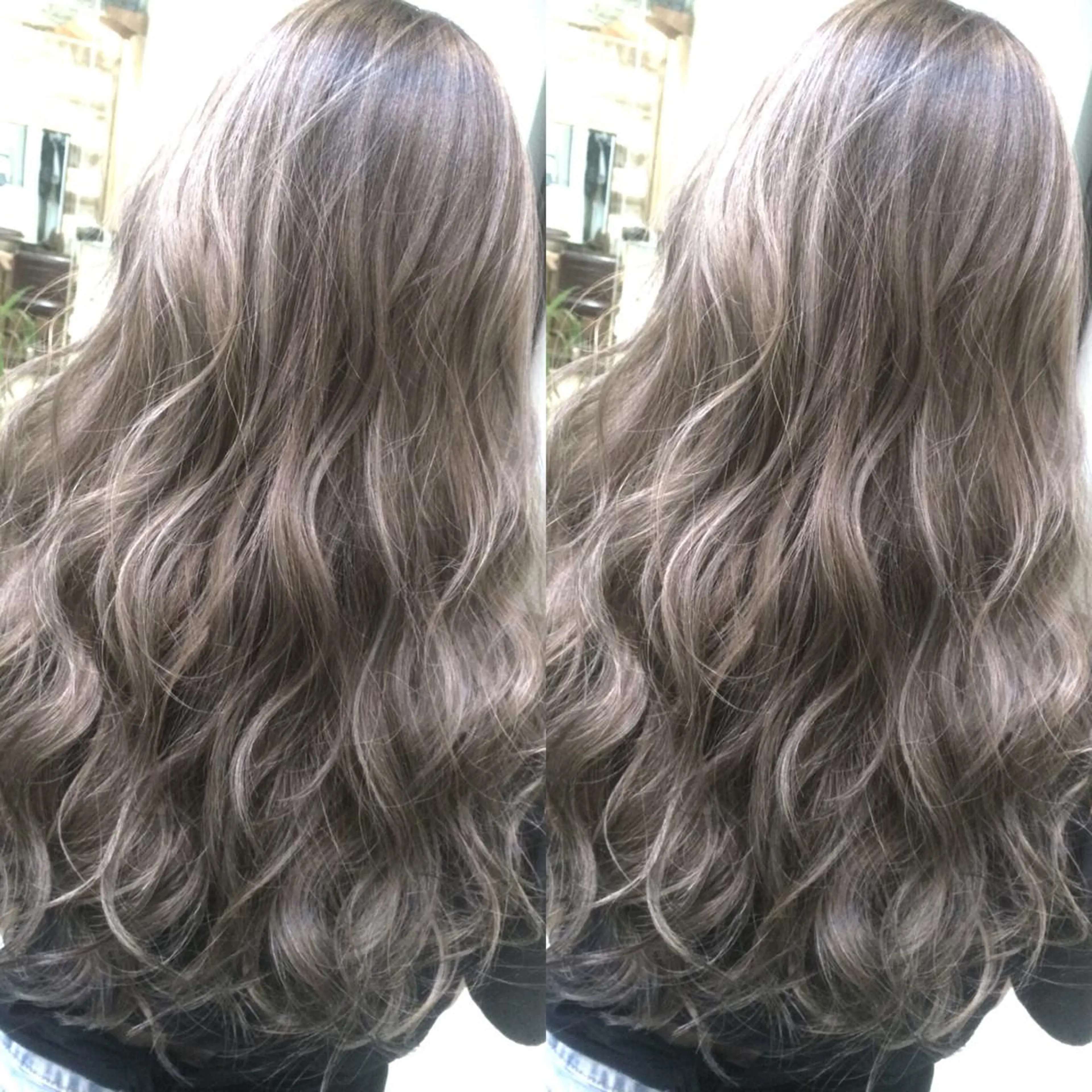 ロング カラー ハイライトカラー シルバー 3Dハイライト ハイライト ヘアカラー トリートメント 井上 一平のヘアスタイル