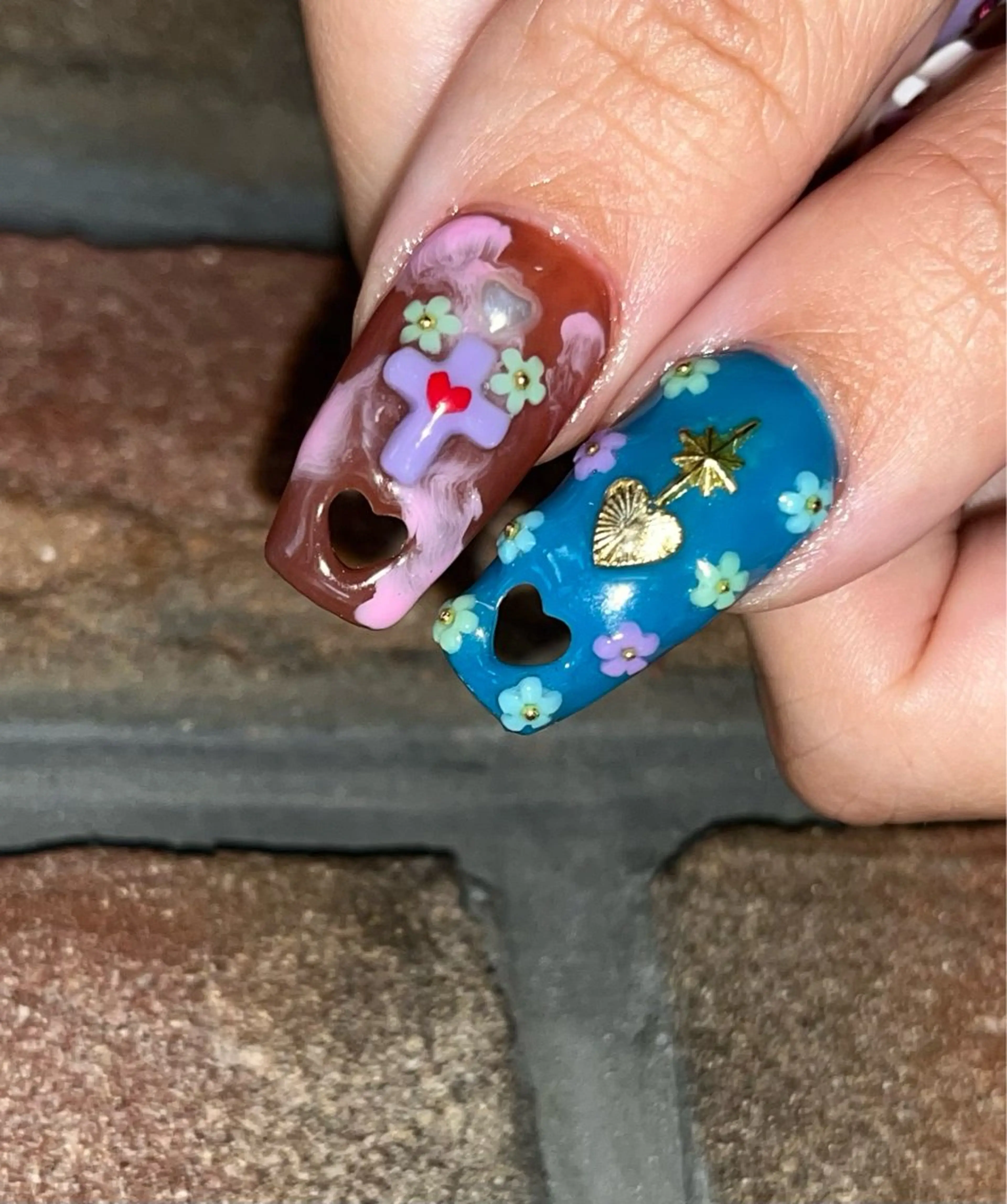 ネイル アートネイル ハート キラキラネイル Para Sol nail　Maoのネイルデザイン