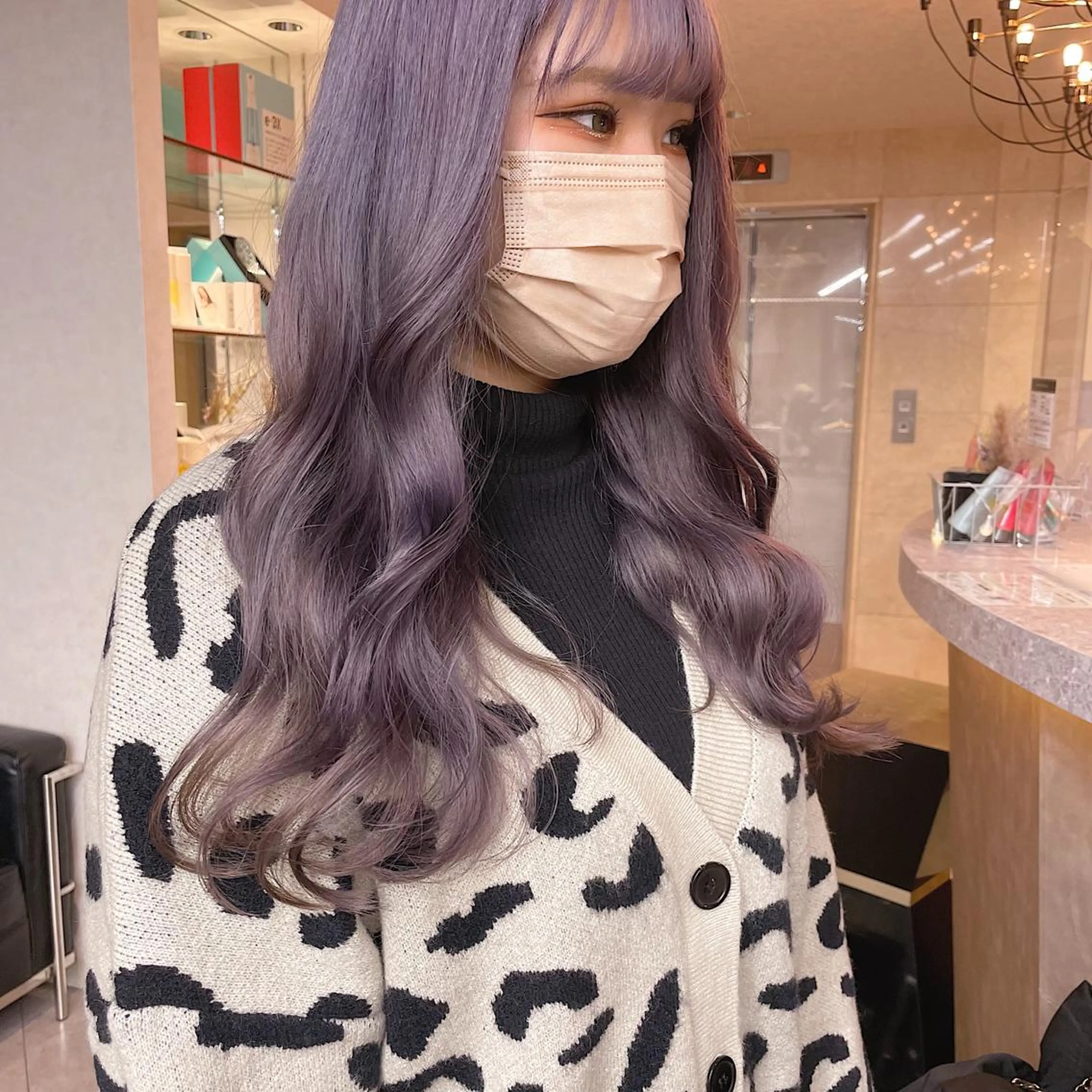セミロング カラー ヘアアレンジ カット ヘアカラー 韓国×艶髪 さきのヘアスタイル