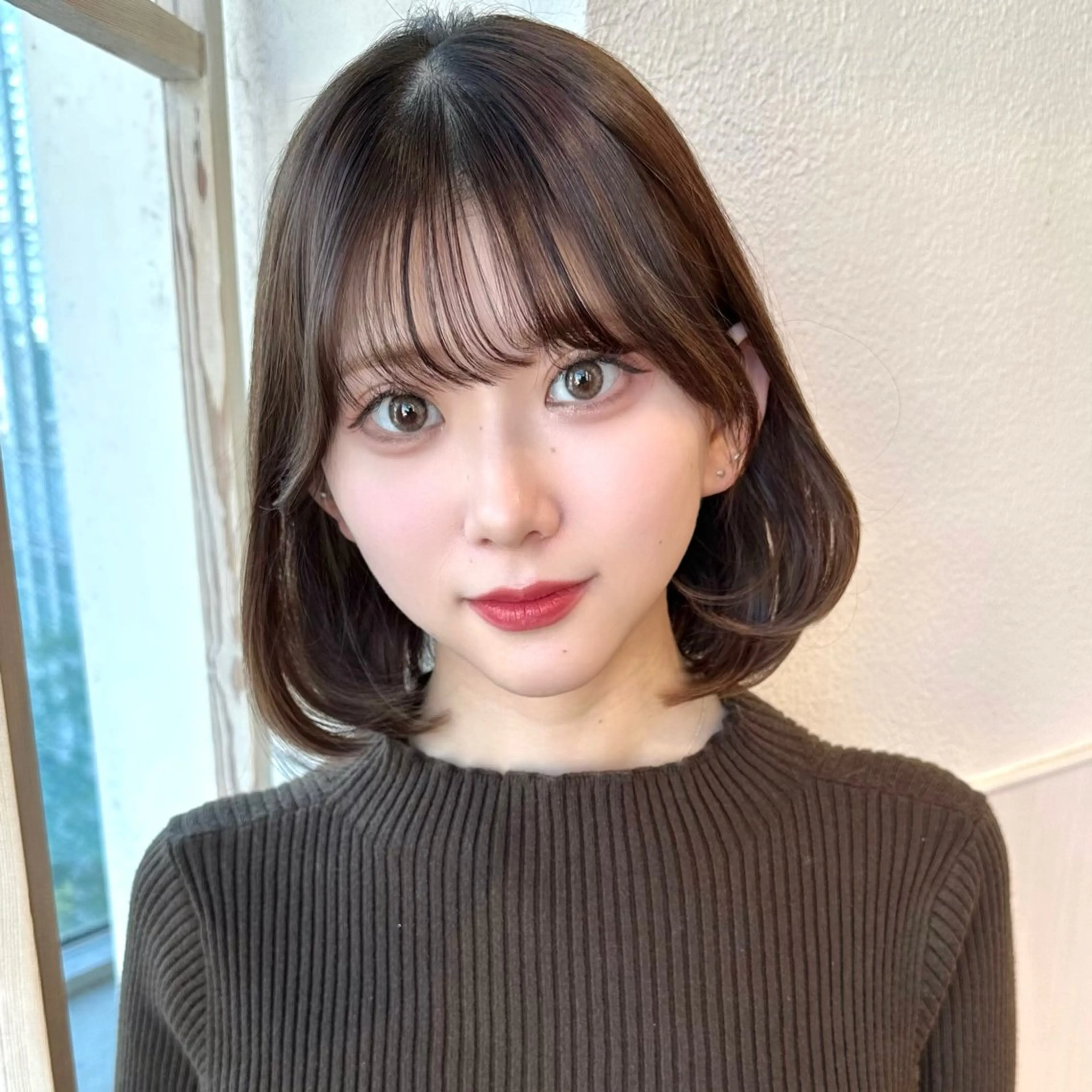 ミディアム ボブ 小顔カット カット ヘアカラー トリートメント 市原 大翼のヘアスタイル