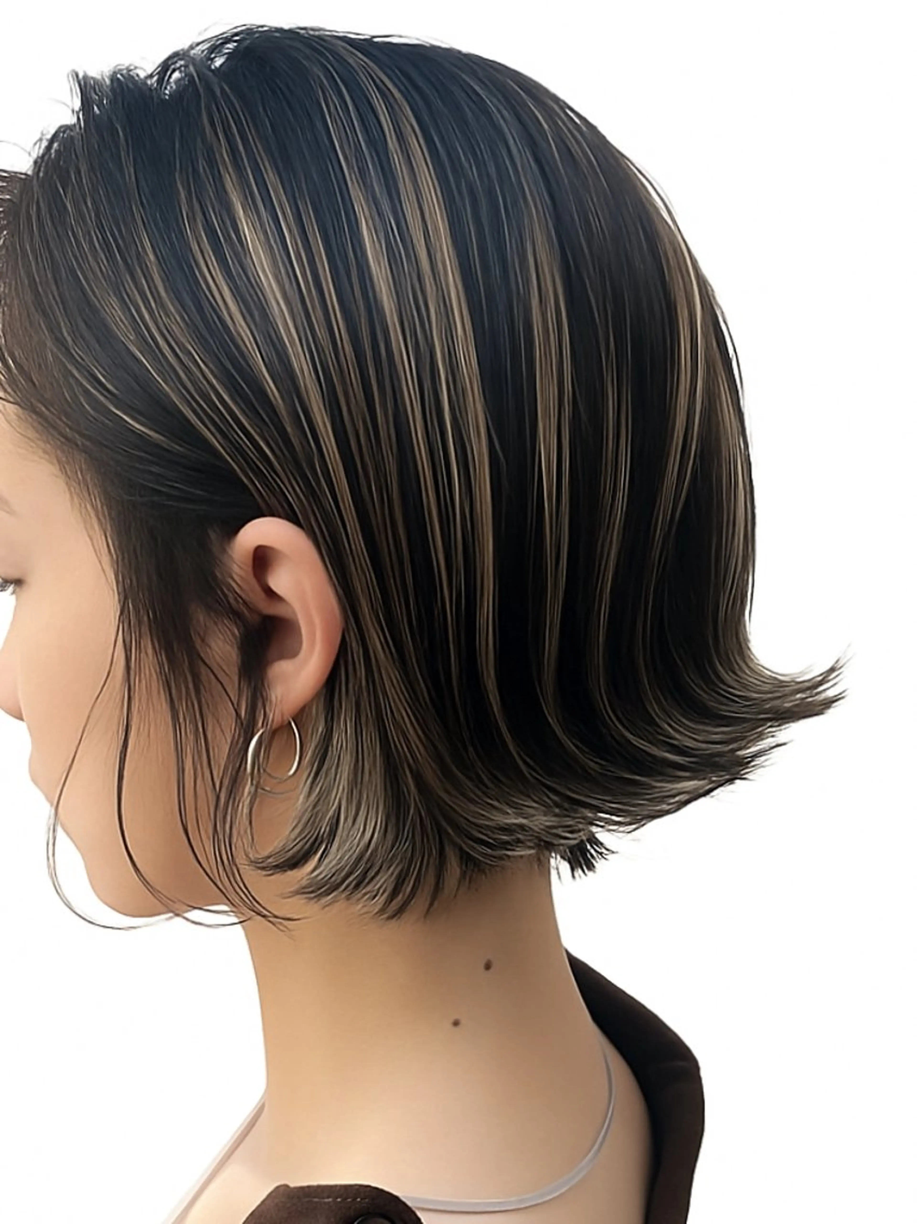 ミディアム 髪質改善&白髪ぼかし カラー♡店長みやけ♡のヘアスタイル