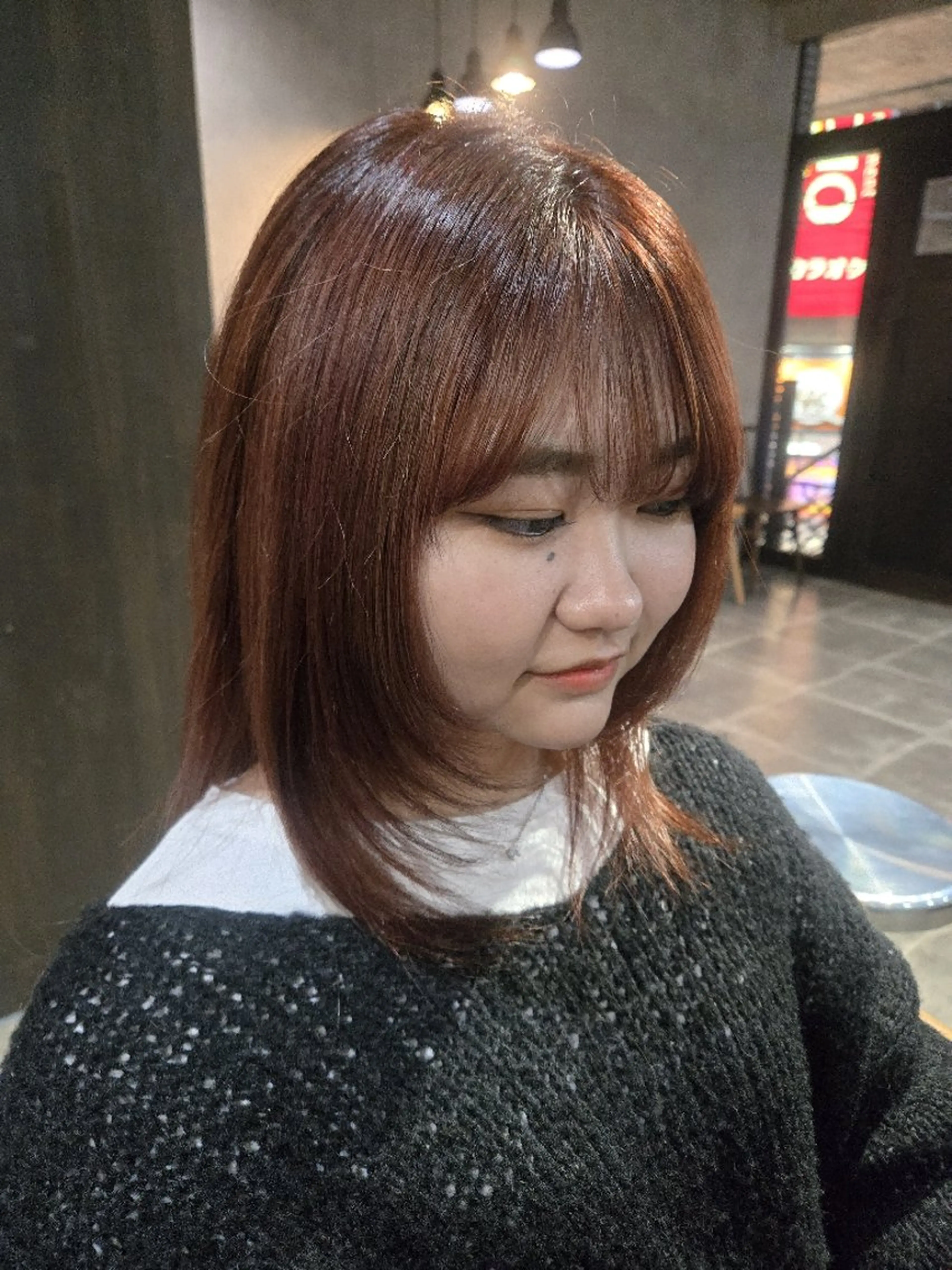 カラー ブラウンカラー オレンジ レッドカラー enx 渡邊 愛結🎀のヘアスタイル