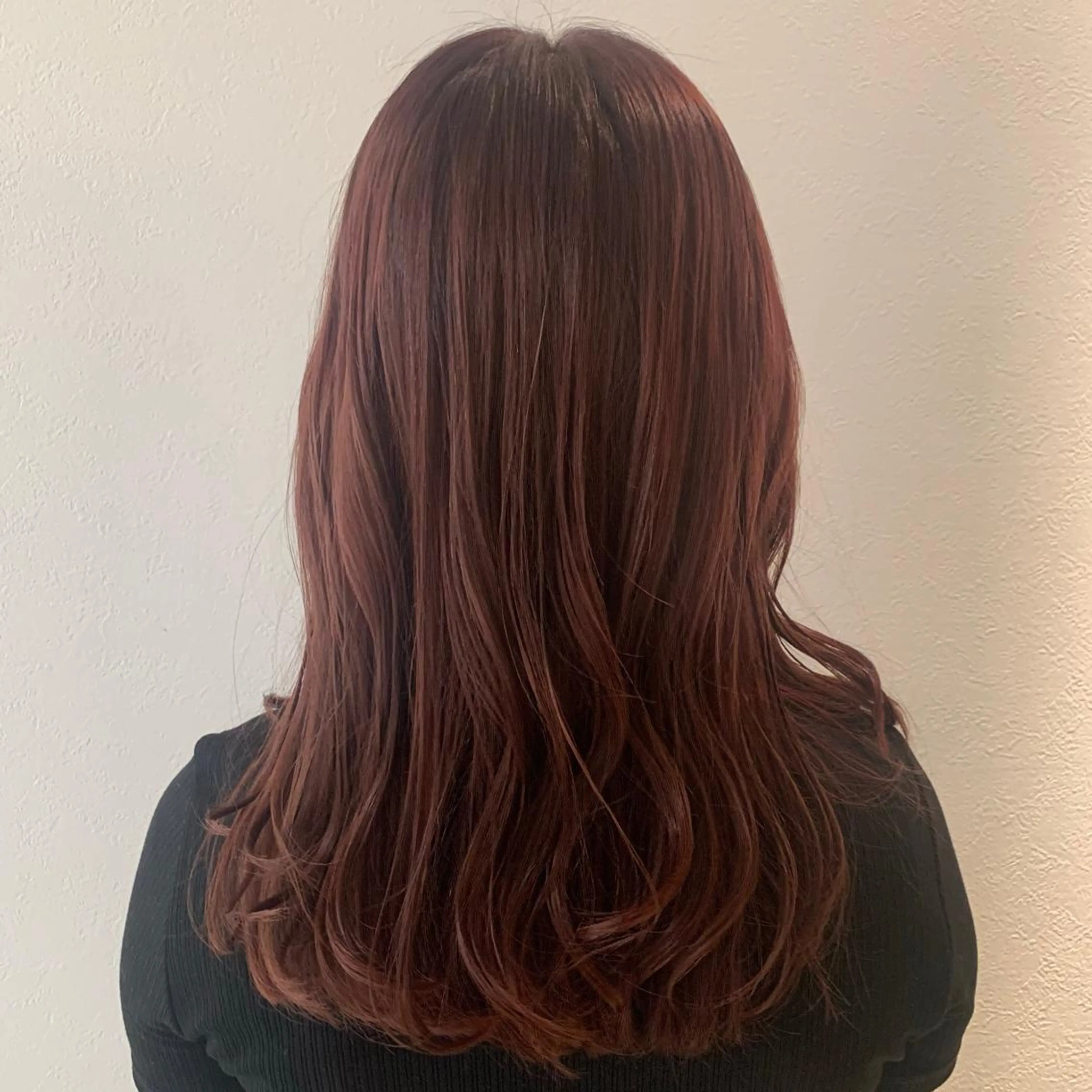 ロング カラー ブリーチ レッドカラー 福田千尋/インナー カラー/縮毛矯正のヘアスタイル