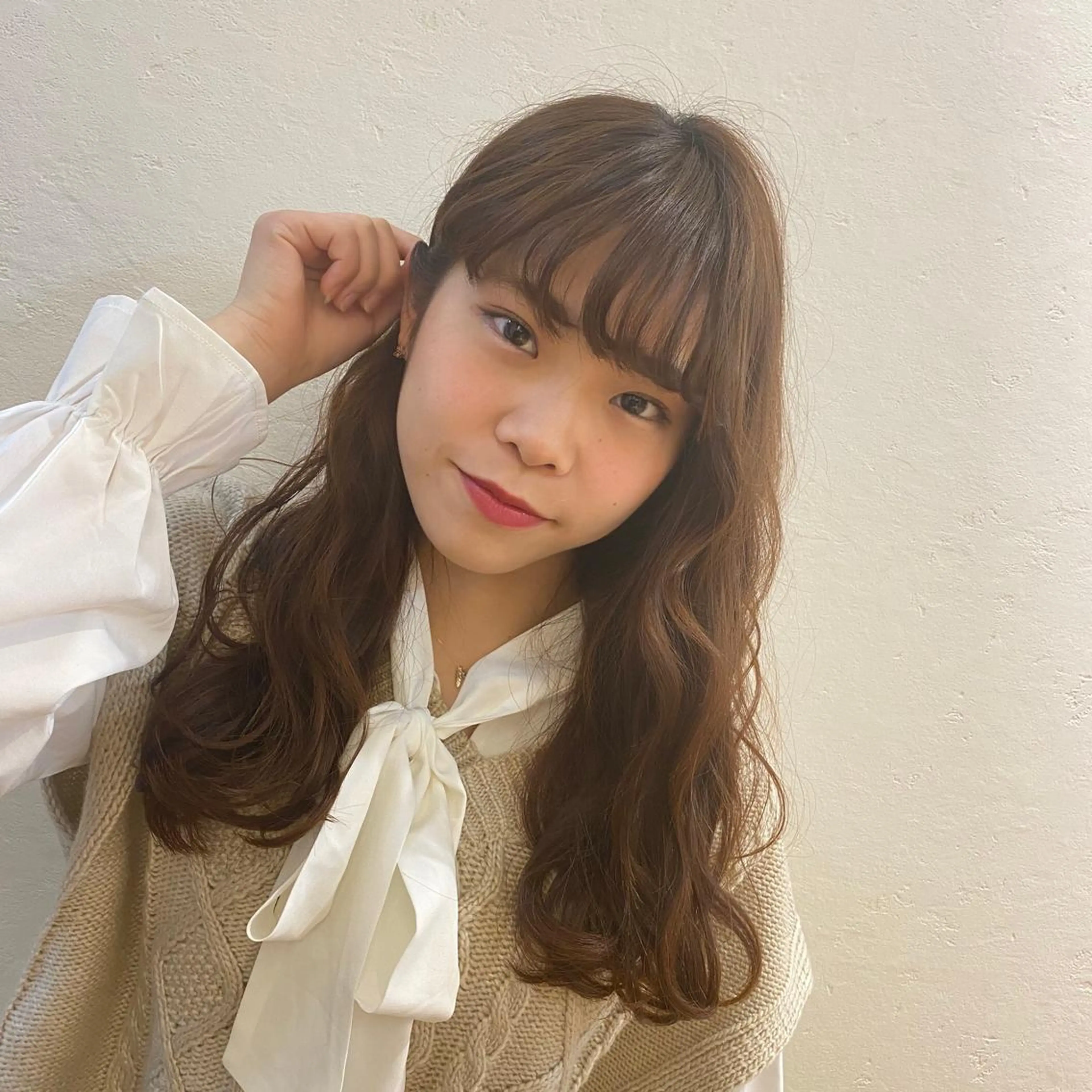 ミディアム カラー 大場 優のヘアスタイル