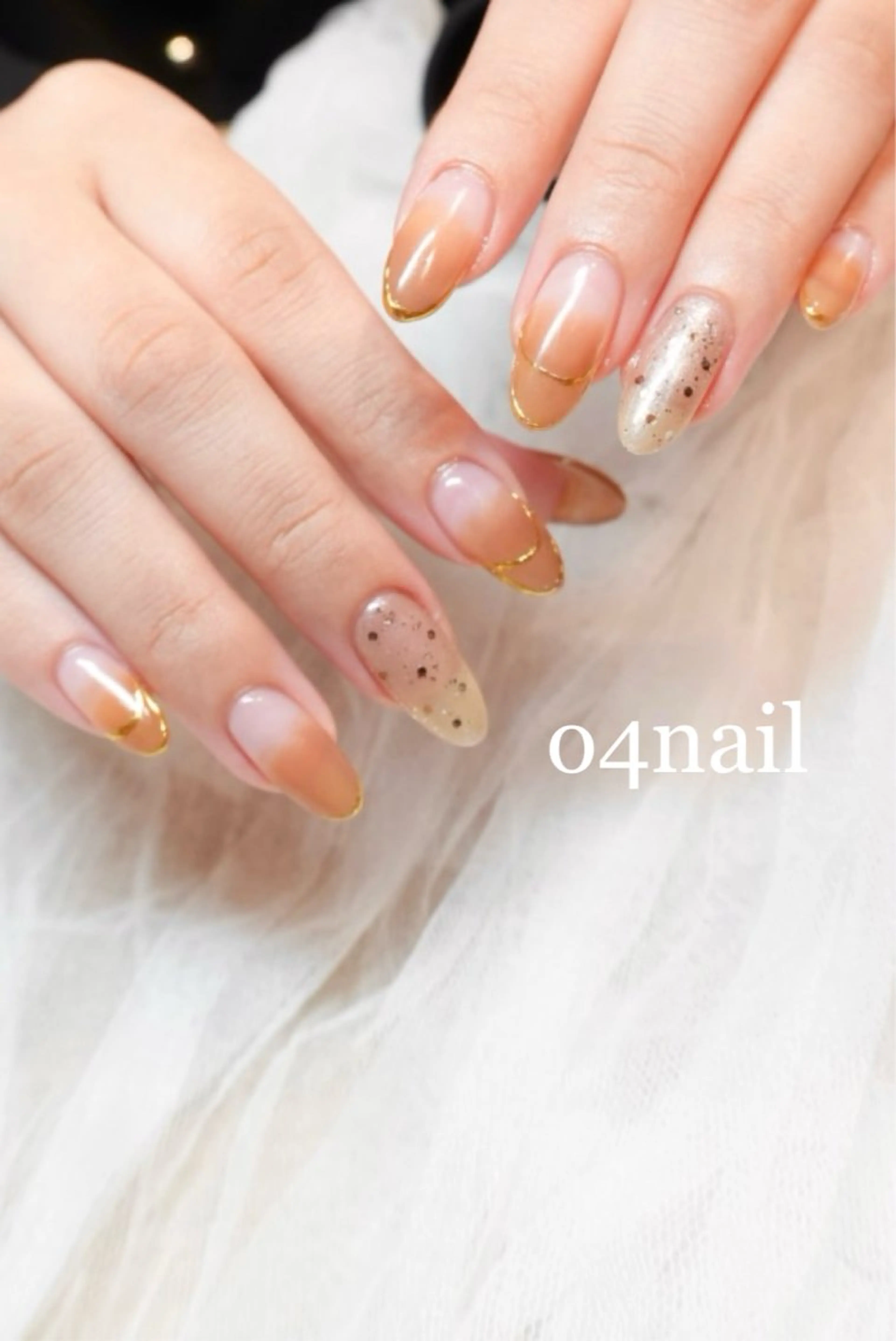 ネイル ブラウン グラデーション 夏ネイル ハンドネイル o4nail___ ARISAのネイルデザイン