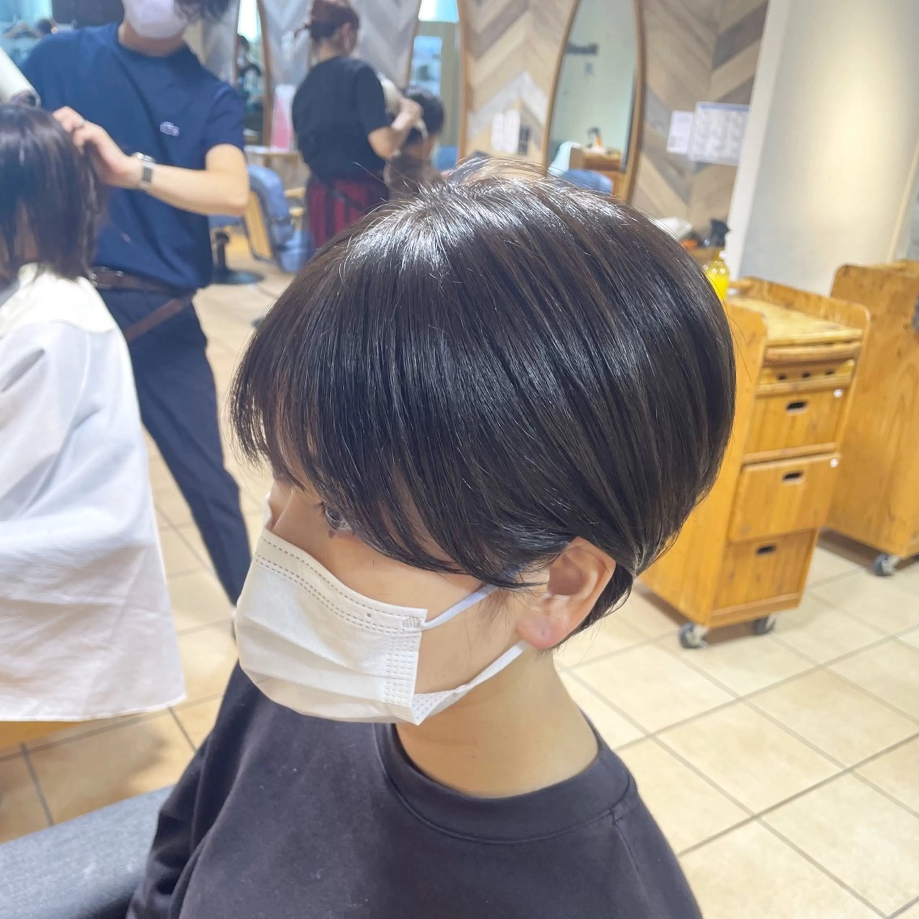 ショート カラー ダークグレー ダークグレージュ グレージュ カット ヘアカラー トリートメント すげさやか ✨メンズカットパーマのヘアスタイル