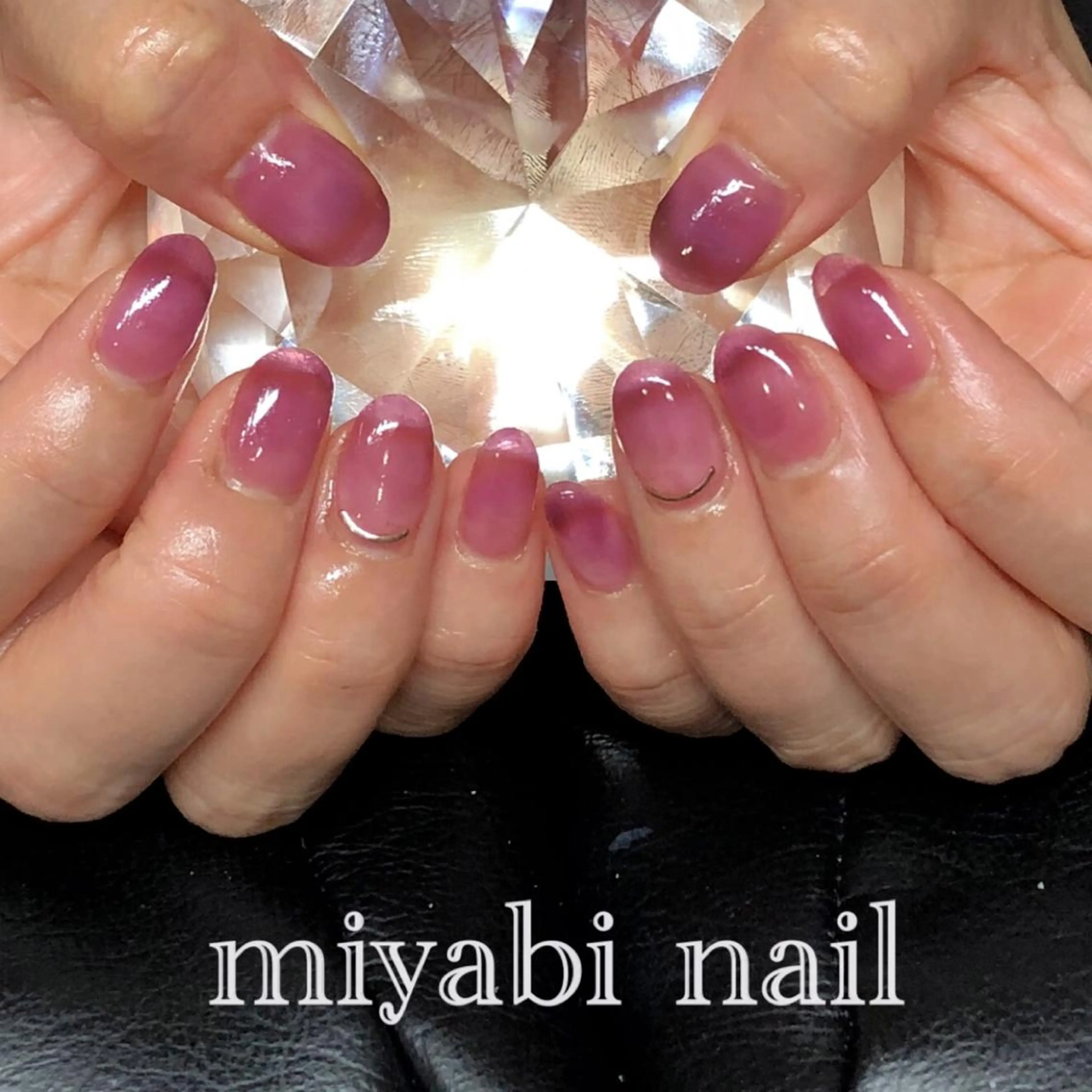 ネイル ジェルネイル ワンカラーネイル パープル シンプルネイル ハンドネイル miyabi nail 桂川駅近くのネイルデザイン