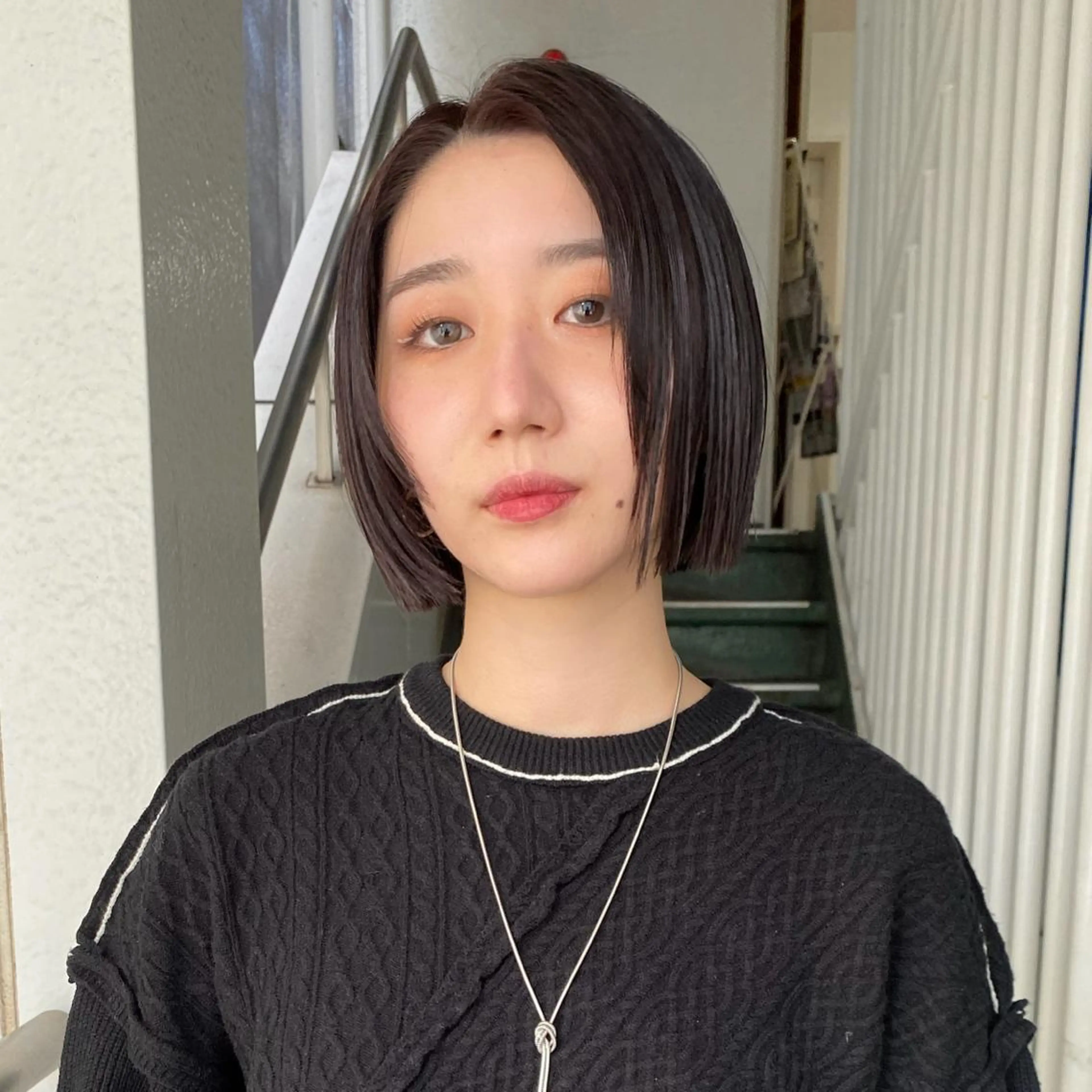 ショート カラー バレイヤージュ 黒髪 ブリーチ ケアブリーチ デザインカラー 無料カットモデル募集 🌱ひょうがのヘアスタイル