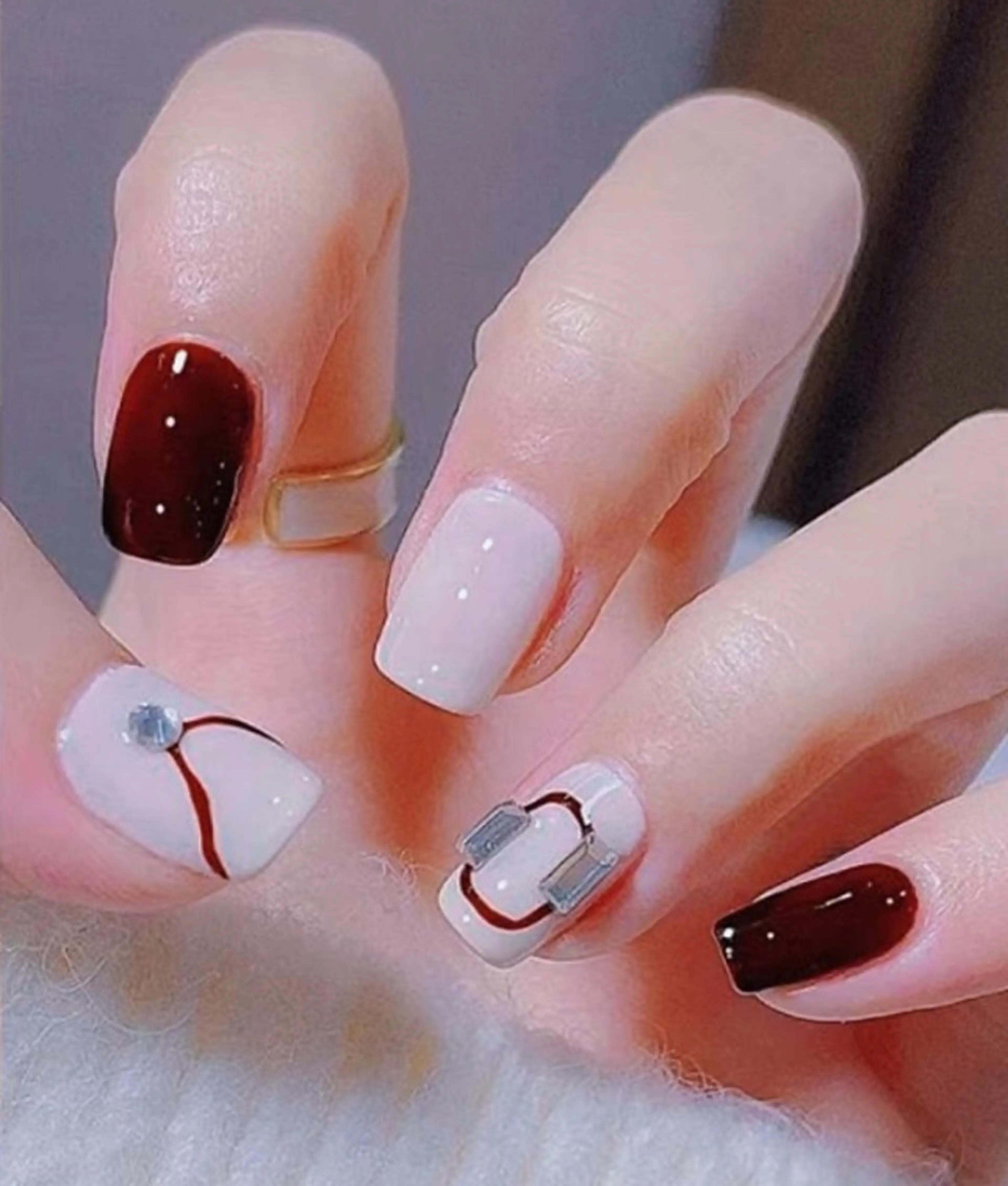 ネイル ハンドネイル H3 Nail Tsuki🦋💙のネイルデザイン
