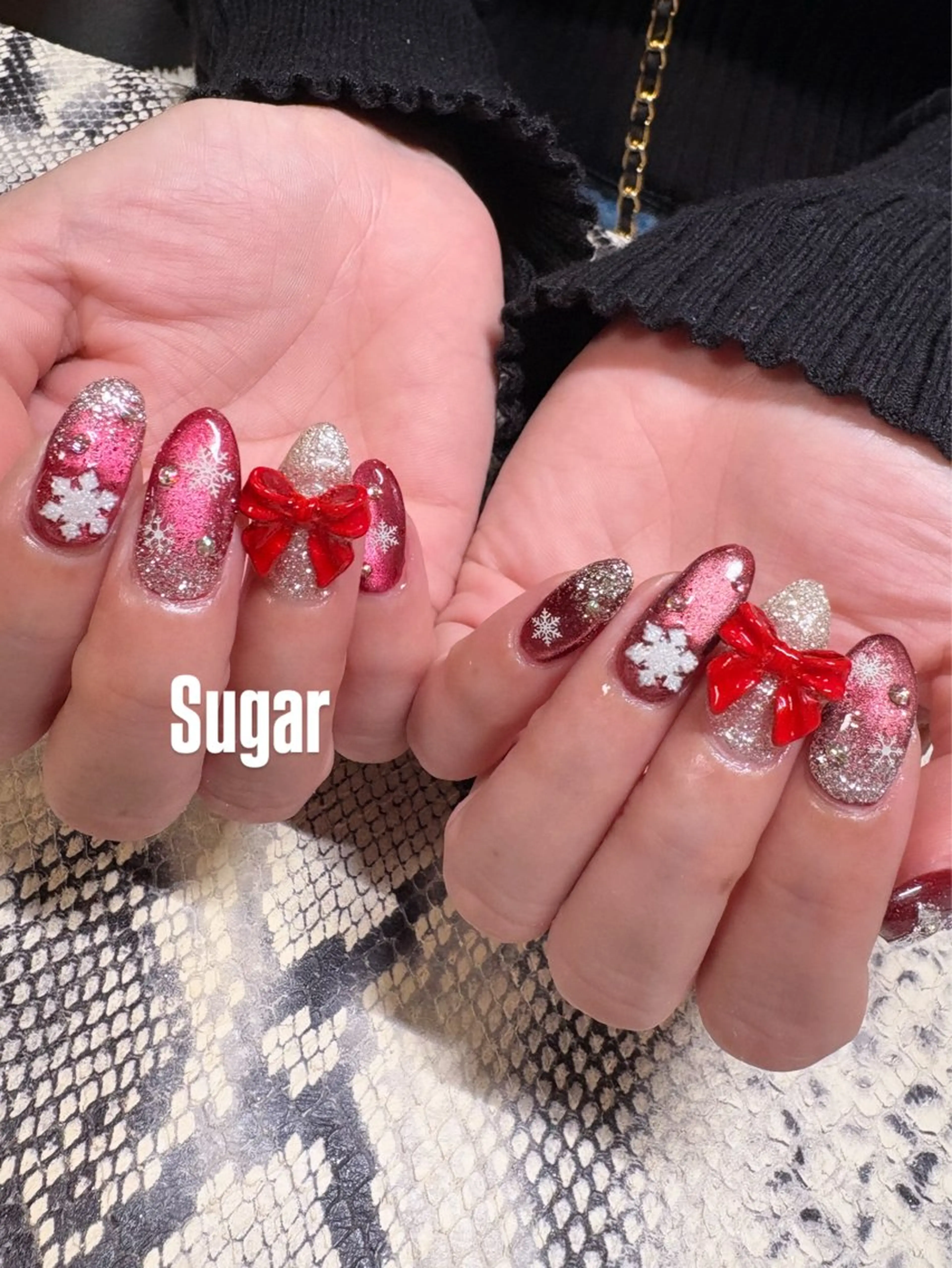 ネイル 冬ネイル クリスマス ハンドネイル Sugar Erikaのネイルデザイン