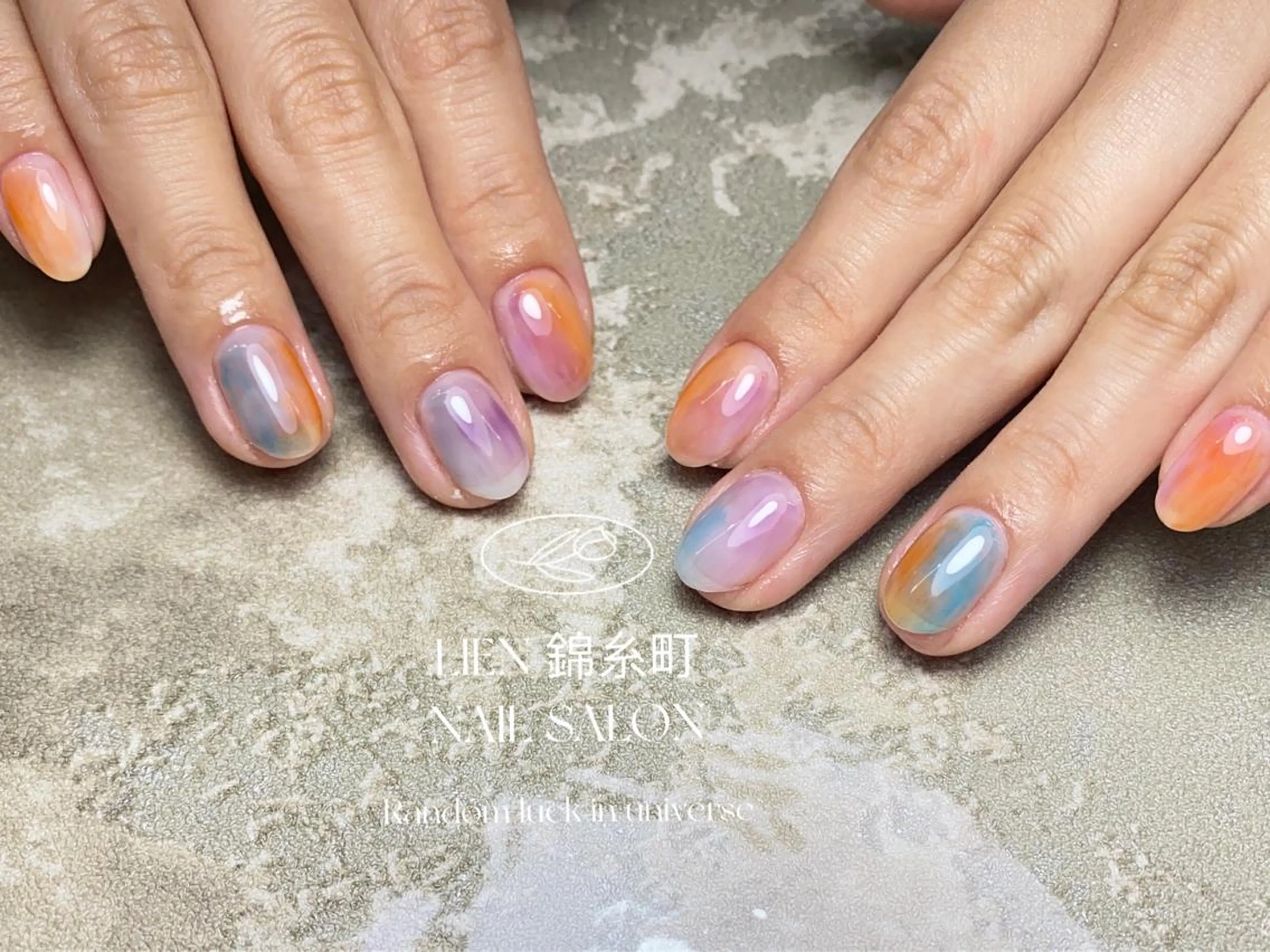 ネイル 大理石ネイル(マーブル) 持ち込み ニュアンスネイル ハンドネイル Lien  _リエン リエンのネイルデザイン