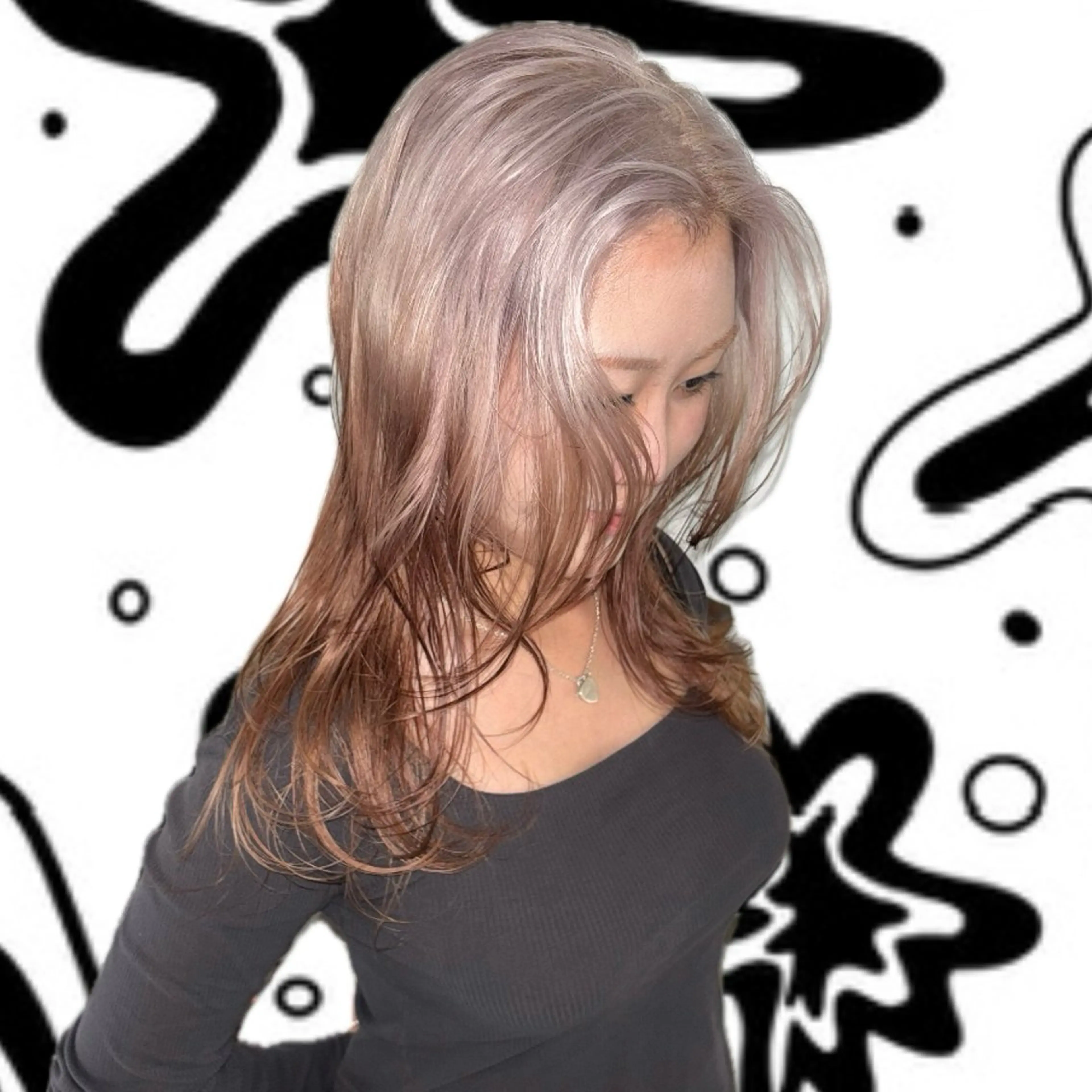 ロング カラー ヘアカラー トリートメント Rena✴︎トレンド ×スタンダードMIXのヘアスタイル