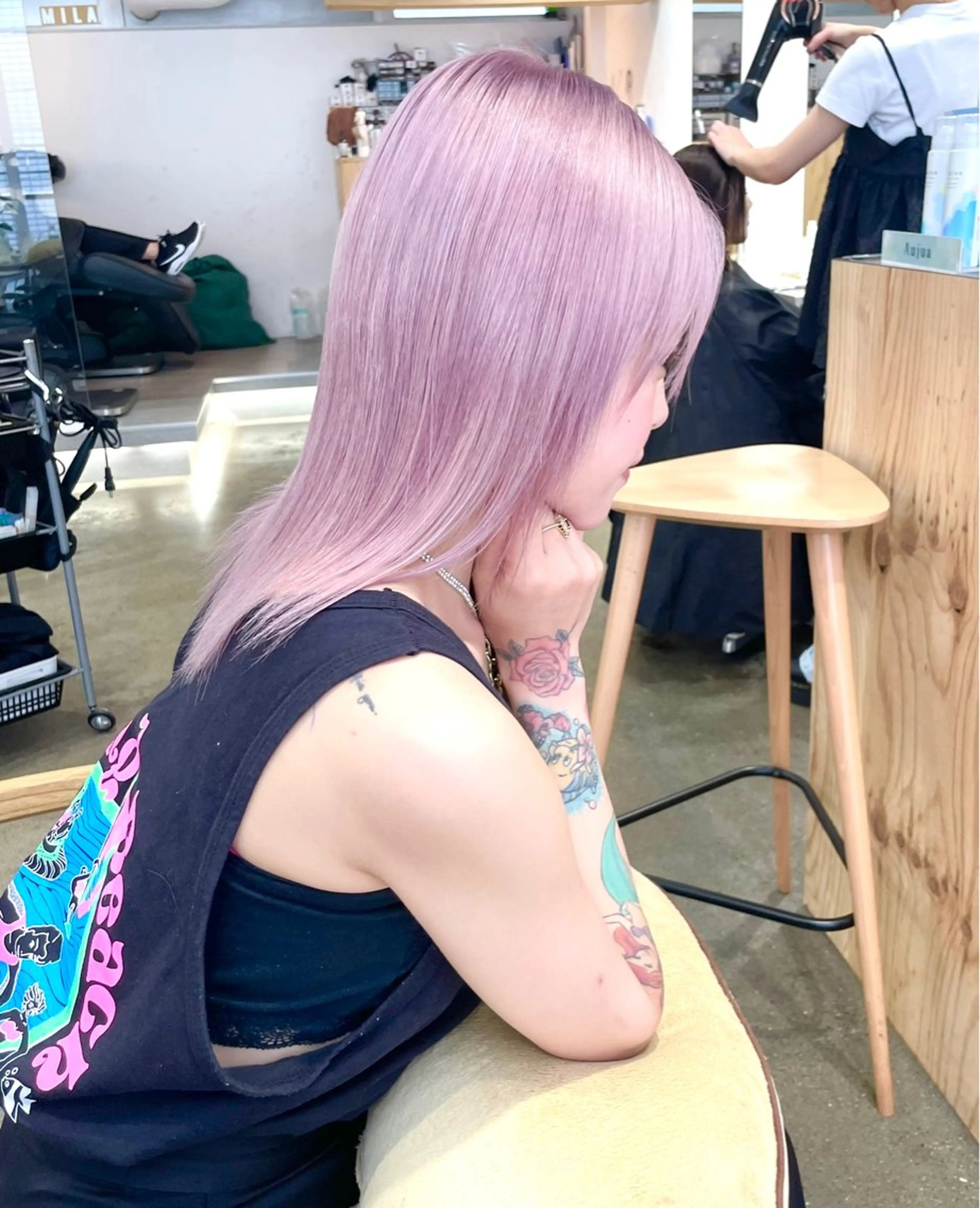 セミロング カラー 圧倒的なケアブリーチ /髪質改善🩵松田のヘアスタイル