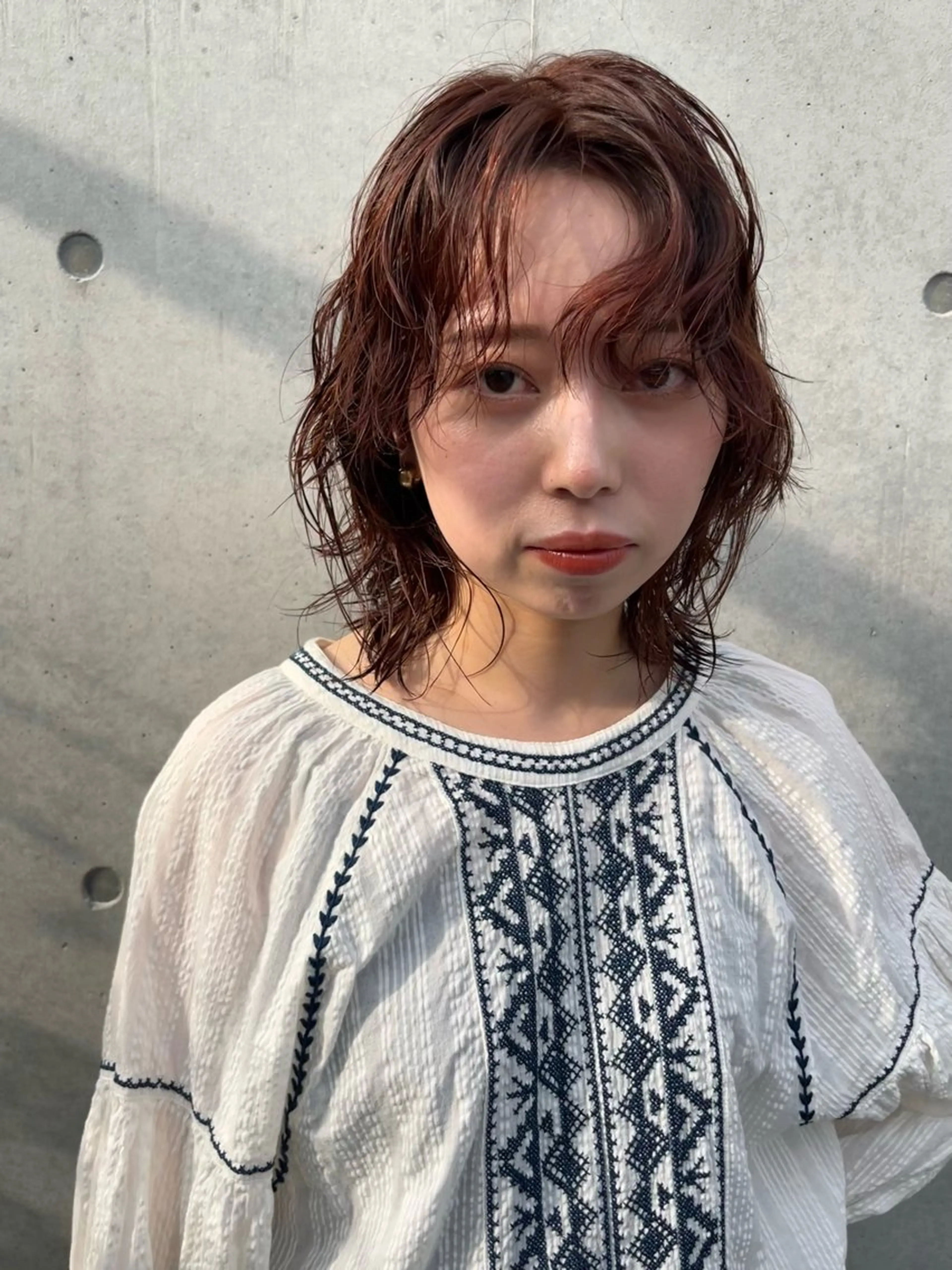 ショート カラー パーマ レイヤーカット/ 酸性ストレート梅田のヘアスタイル