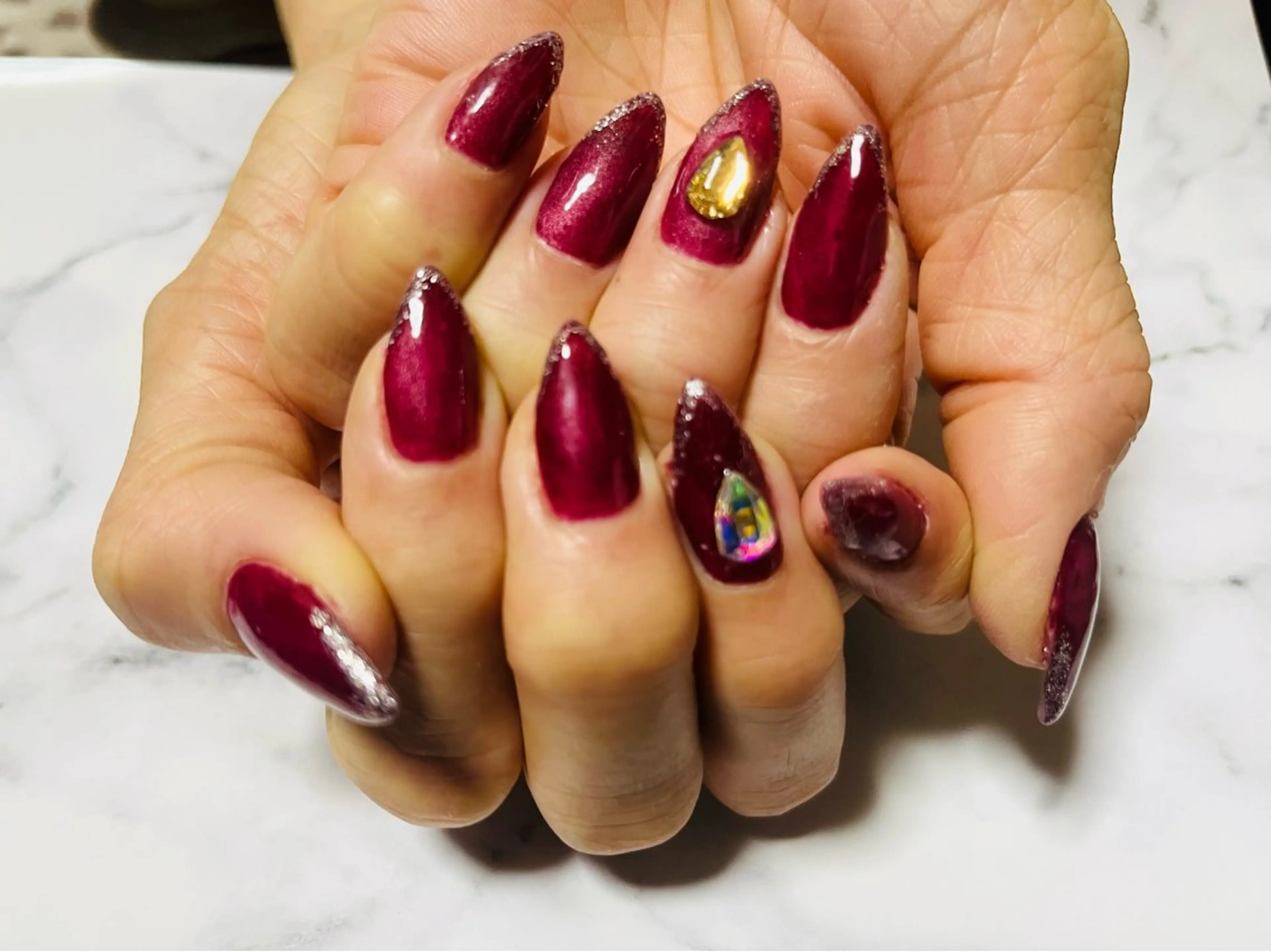 ネイル ラメ(グリッター) マグネットネイル ハンドネイル Nail ecxia ／Reikaのネイルデザイン