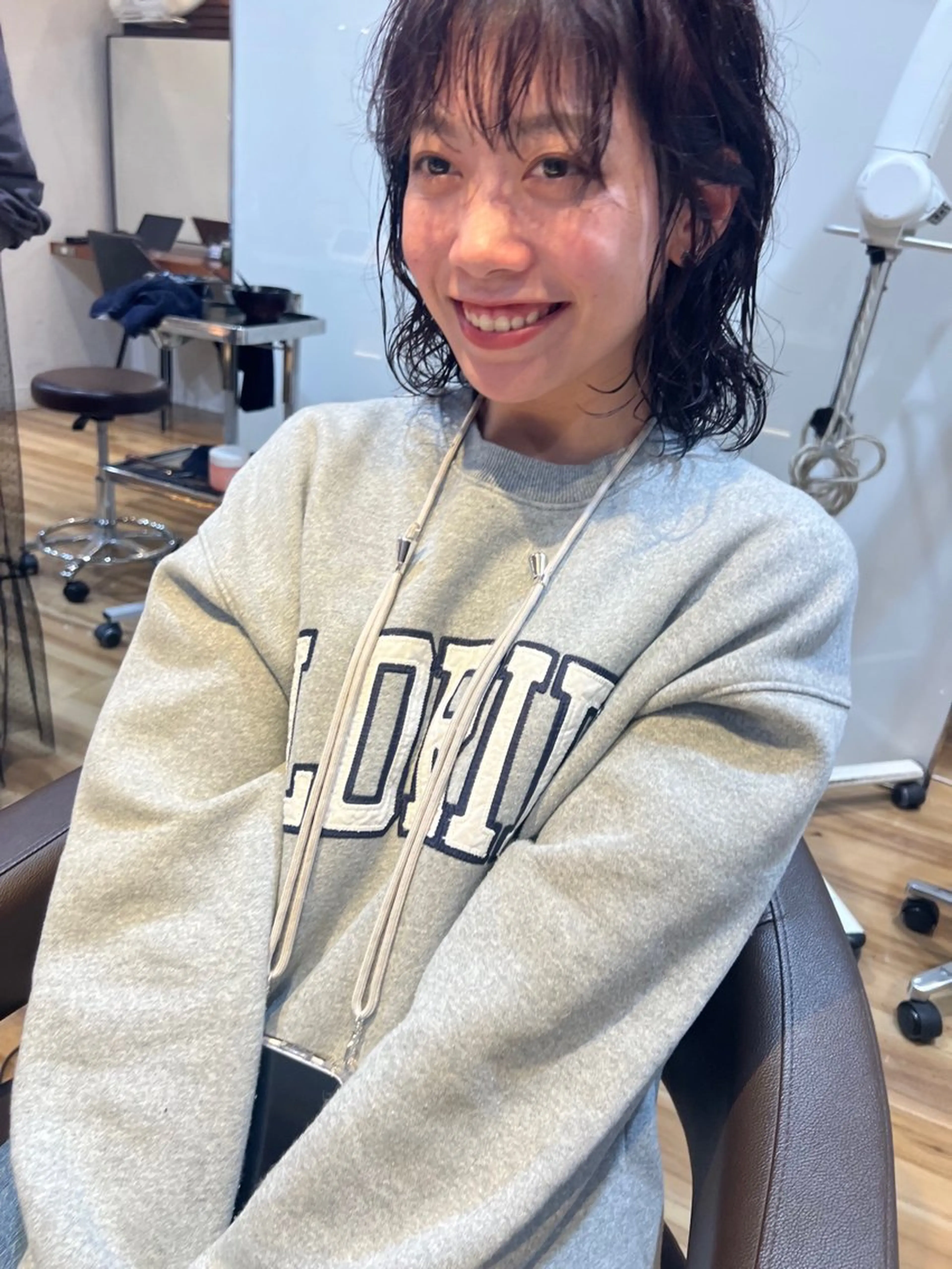 ミディアム カラー パーマ 池田理紗/ bob/メンズカットのヘアスタイル